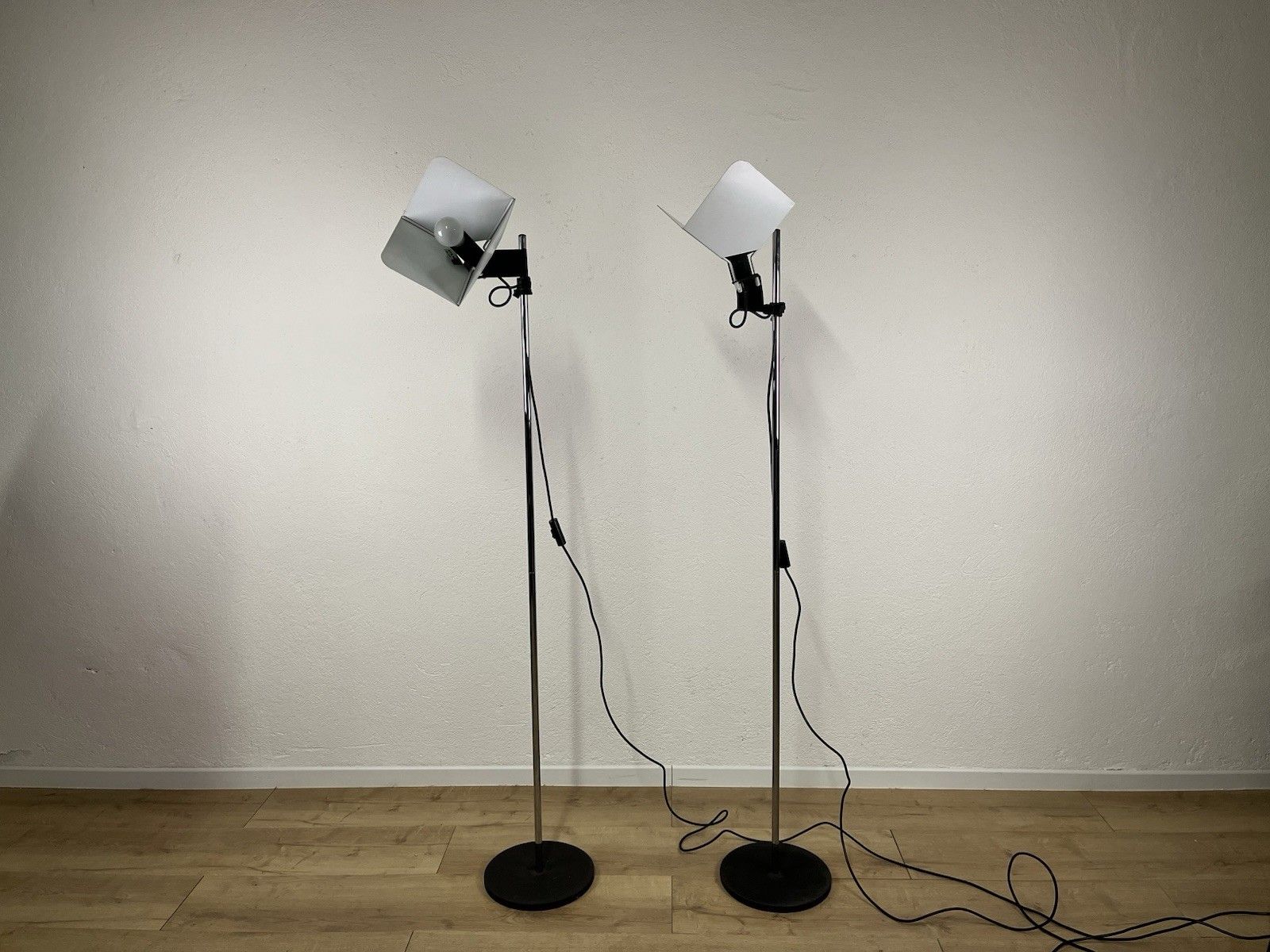 Pair Of Triedro Joe Colombo Stilnovo 70’s Vintage Design Lamps photo for sale