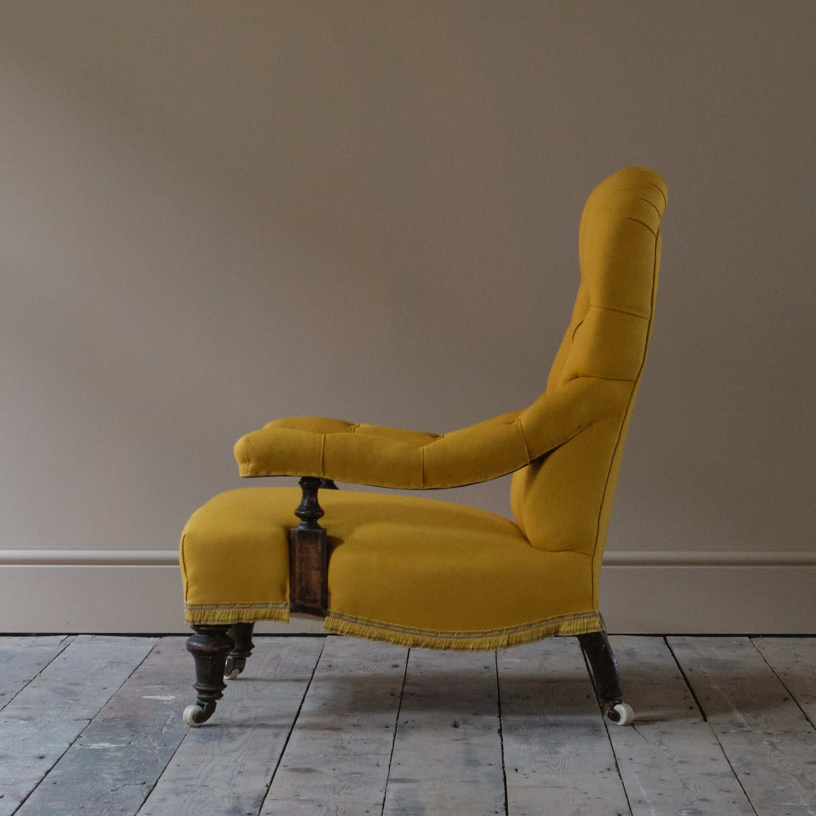 Petite 19th Century Open Armchair In Linen photo buy