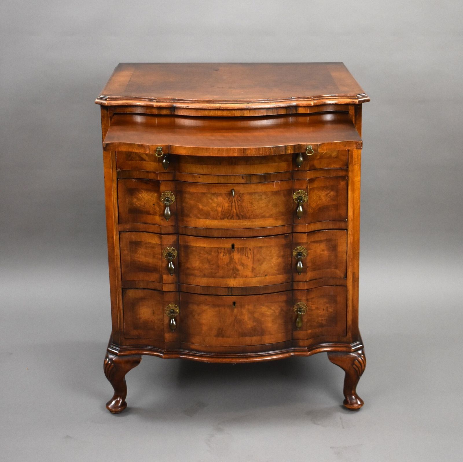 Antique Burr Walnut Serpentine Chest Of Drawers photo vinterior