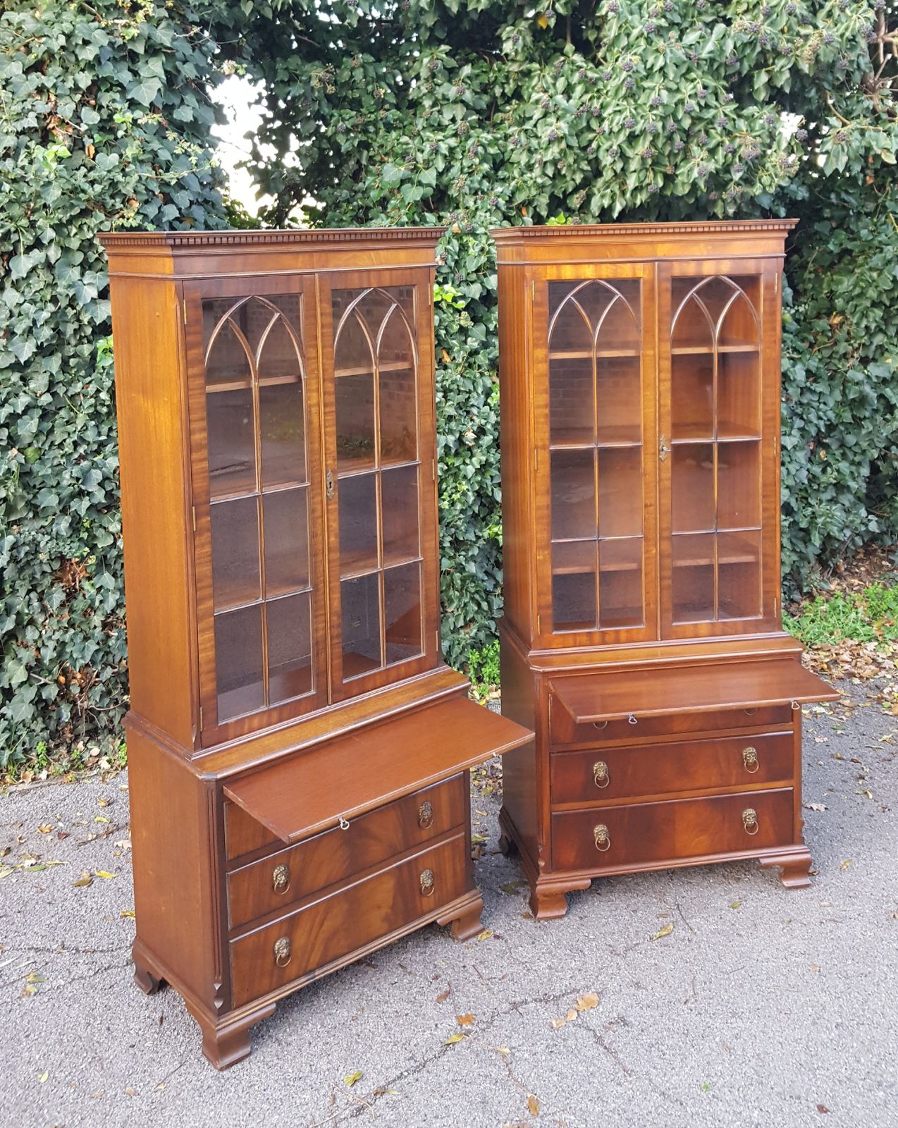 Matching Pair Of Mahogany Bookcases photo vinterior
