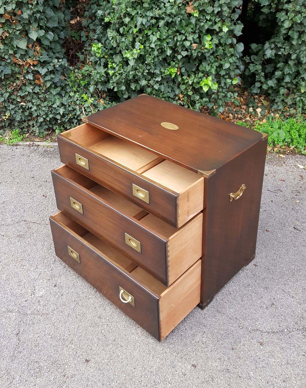 Bevan Funnell Oak Campaign Chest Of Drawers photo for sale