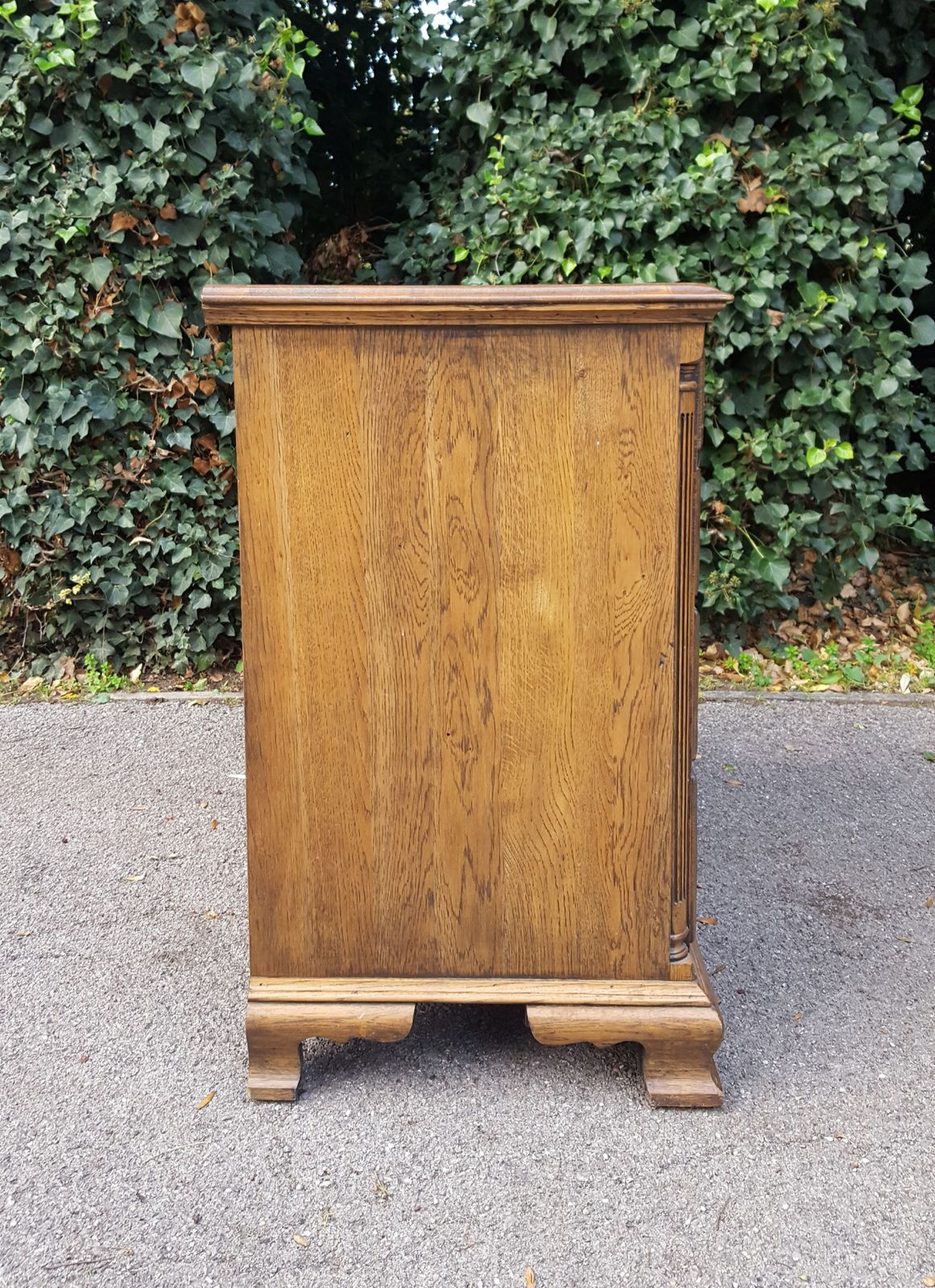 Antique Style Solid Oak Chest Of 5 Drawers photo for sale