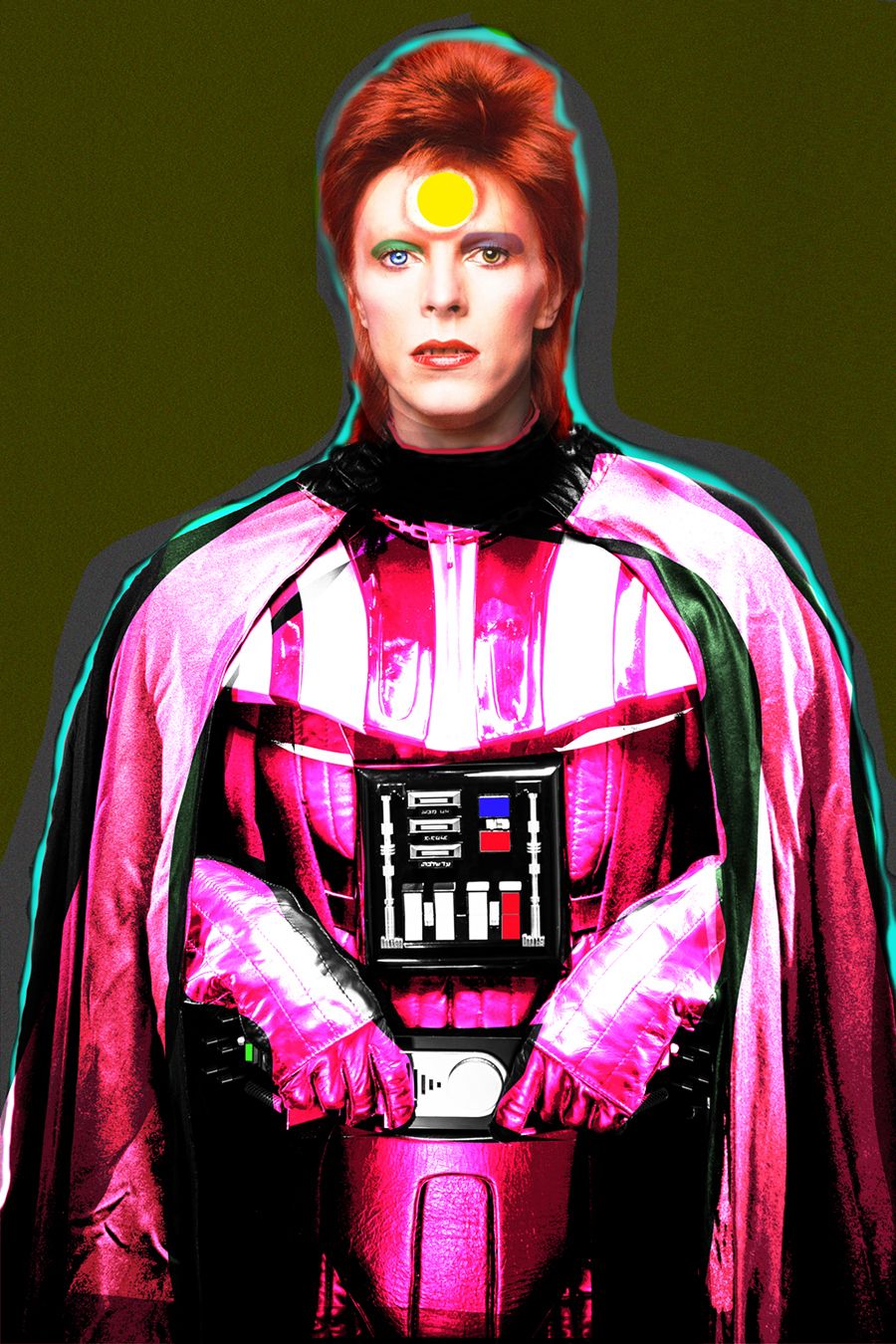 Batik 'Darth Ziggy Pink' Signed Limited Edition Print Framed In White