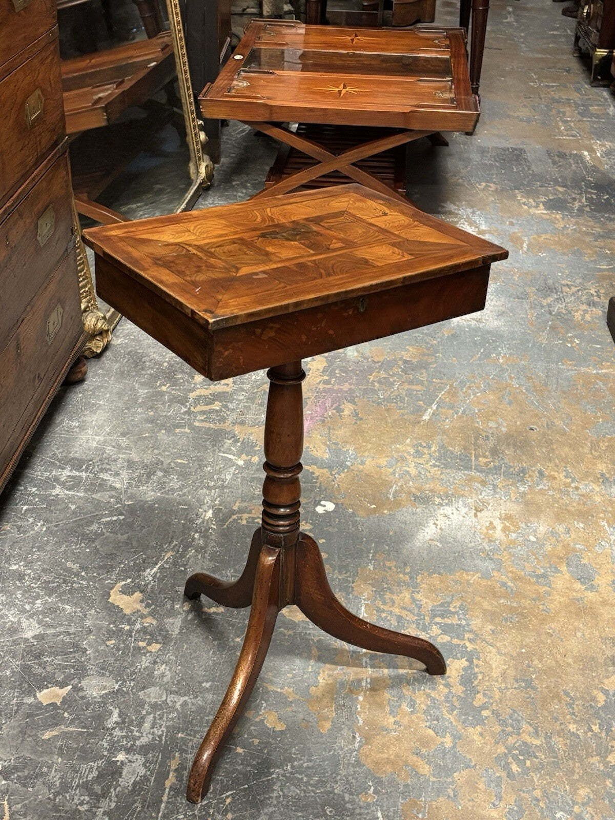 Oyster Veneer Lamp Table/Side Table With Drawer photo buy
