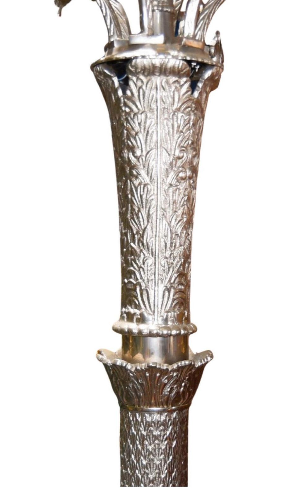 Pair Xl Neo Classical Floor Lamps Silver Plate Candelabra Lights 7 Ft   237 Cm photo for sale