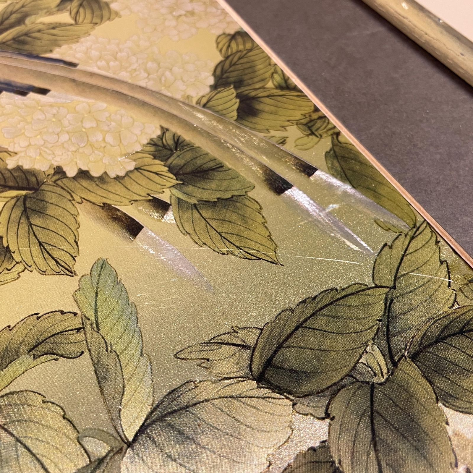 photo furniture Japanese Bird Floral Artwork Picture Art Oriental Style Gold Frame Peony Songbirds Illustration Nature Scene Shimmering Shiny Effect