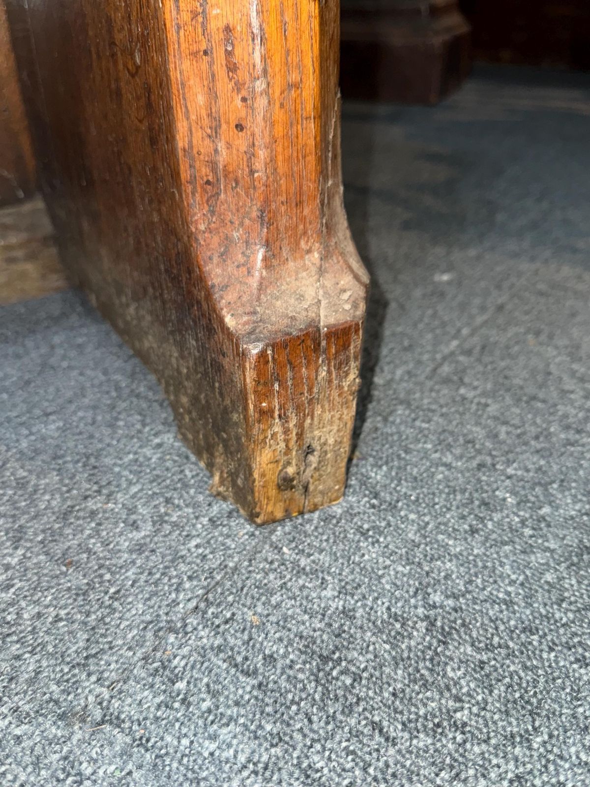 Antique Hand Carved Gothic Oak Bench – Church Pew / Hall Seat photo buy