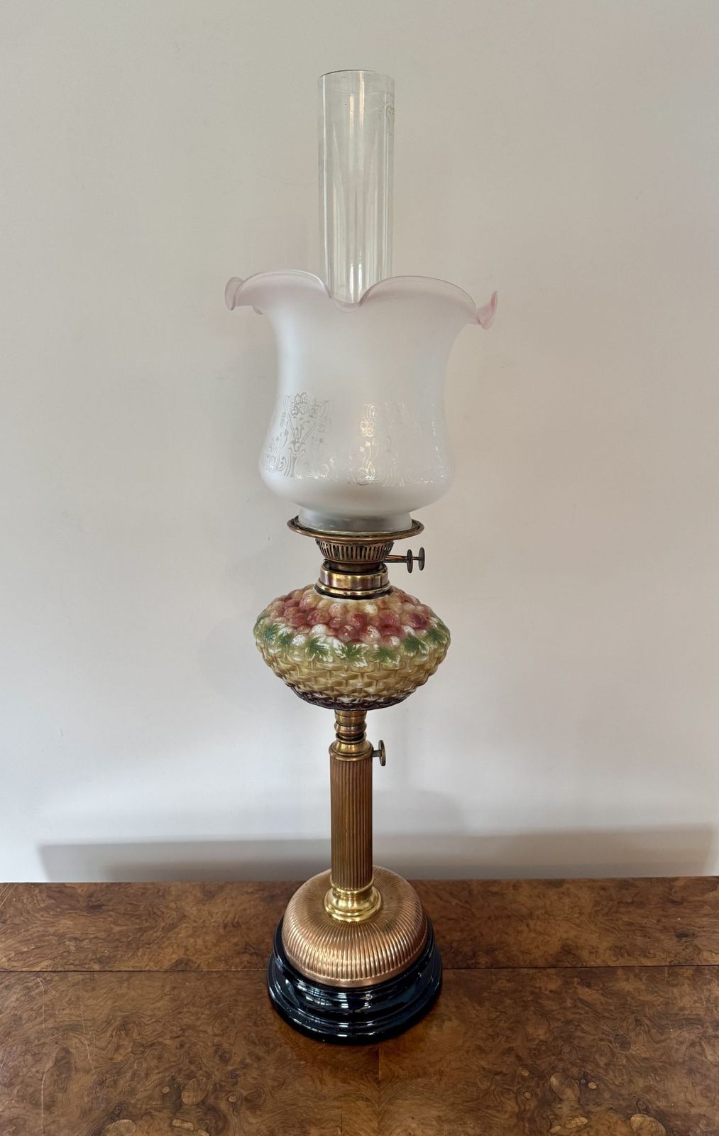Stunning Quality Antique Telescopic Oil Lamp photo for sale