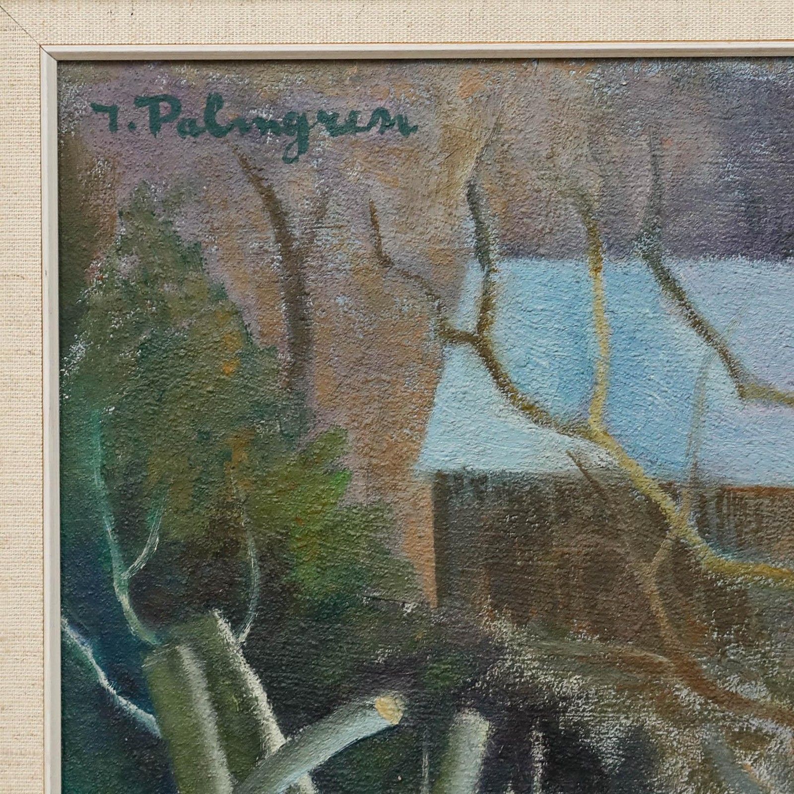 T. Palmgren Framed 20th Century Oil, Winter Trees photo vinterior