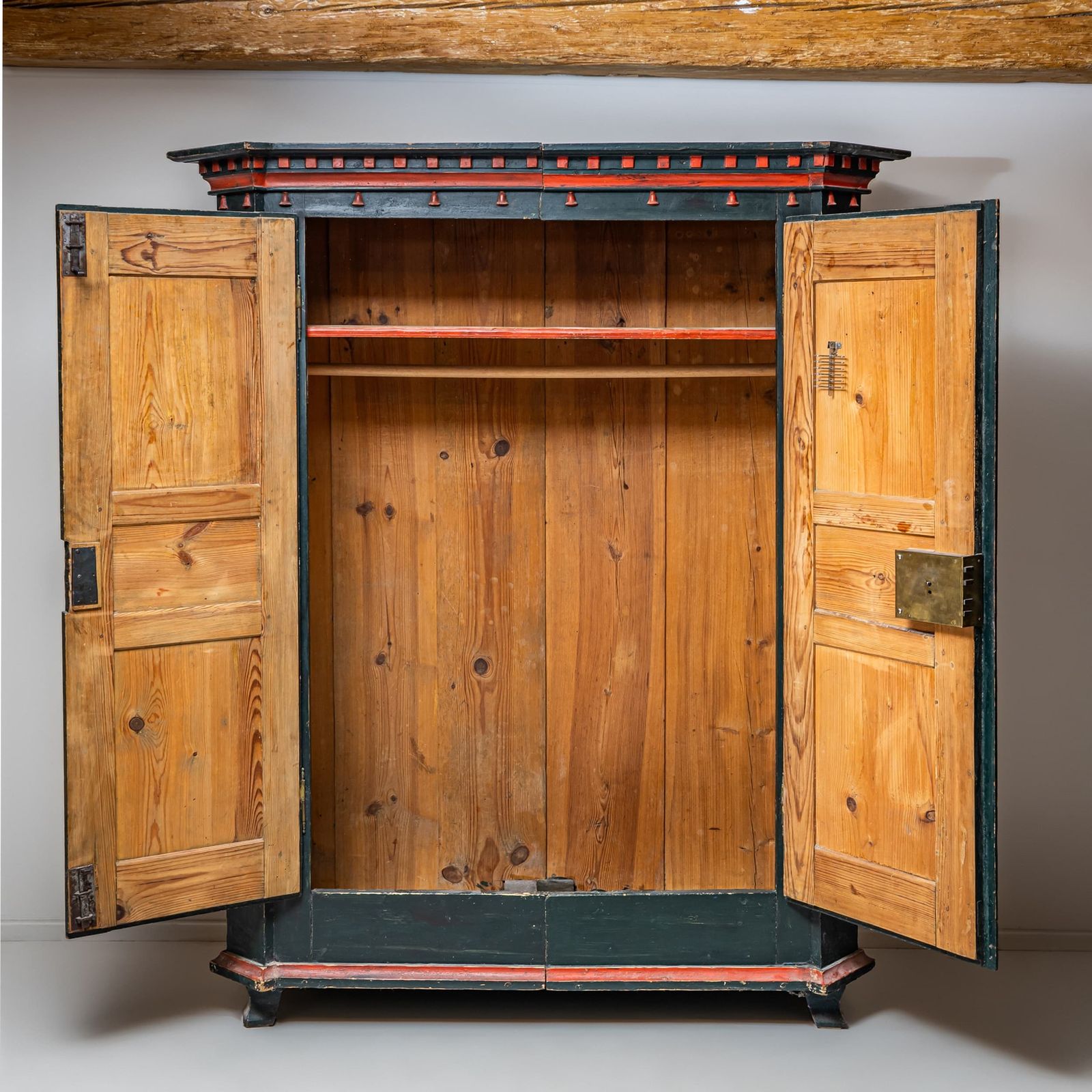 Hand Painted Folk Armoire, Franconia, First Half Of The 19th Century photo for sale