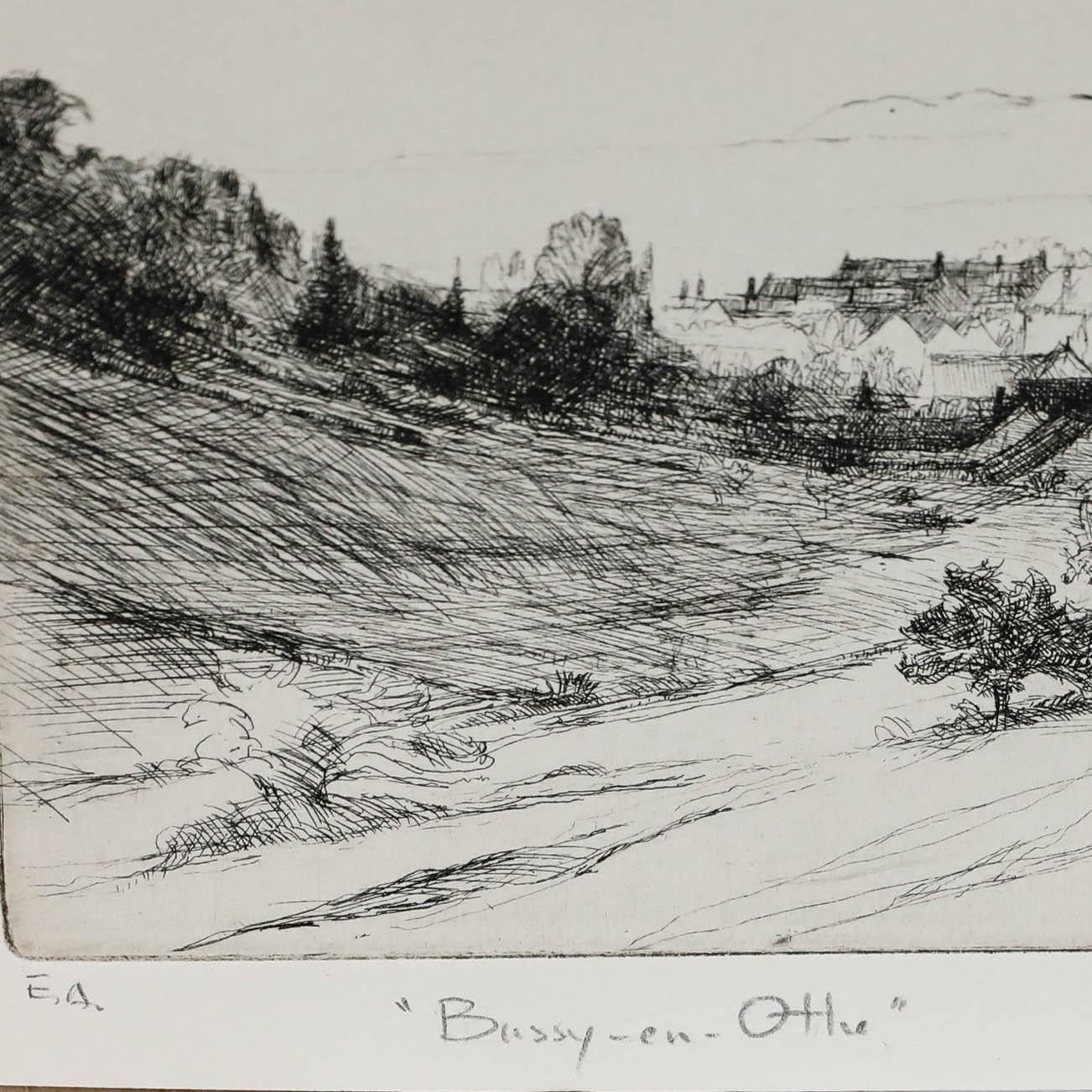 Jean Pierre Cornet (B.1925) Mid 20th Century Etching, Bussy En Othe photo for sale