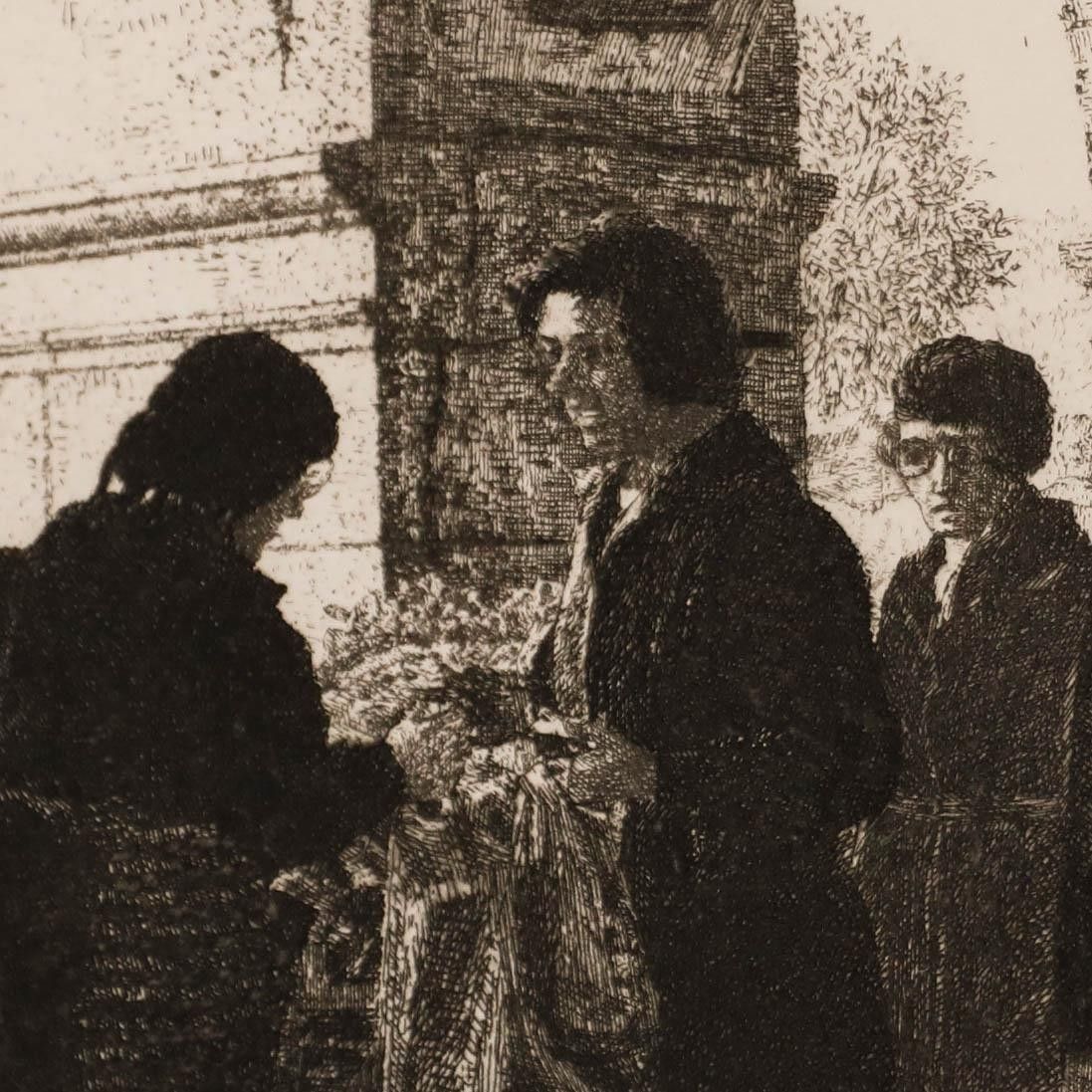 Wilfred R. E. Fairclough (1907 1996) Framed 1983 Etching, Market Place photo Art