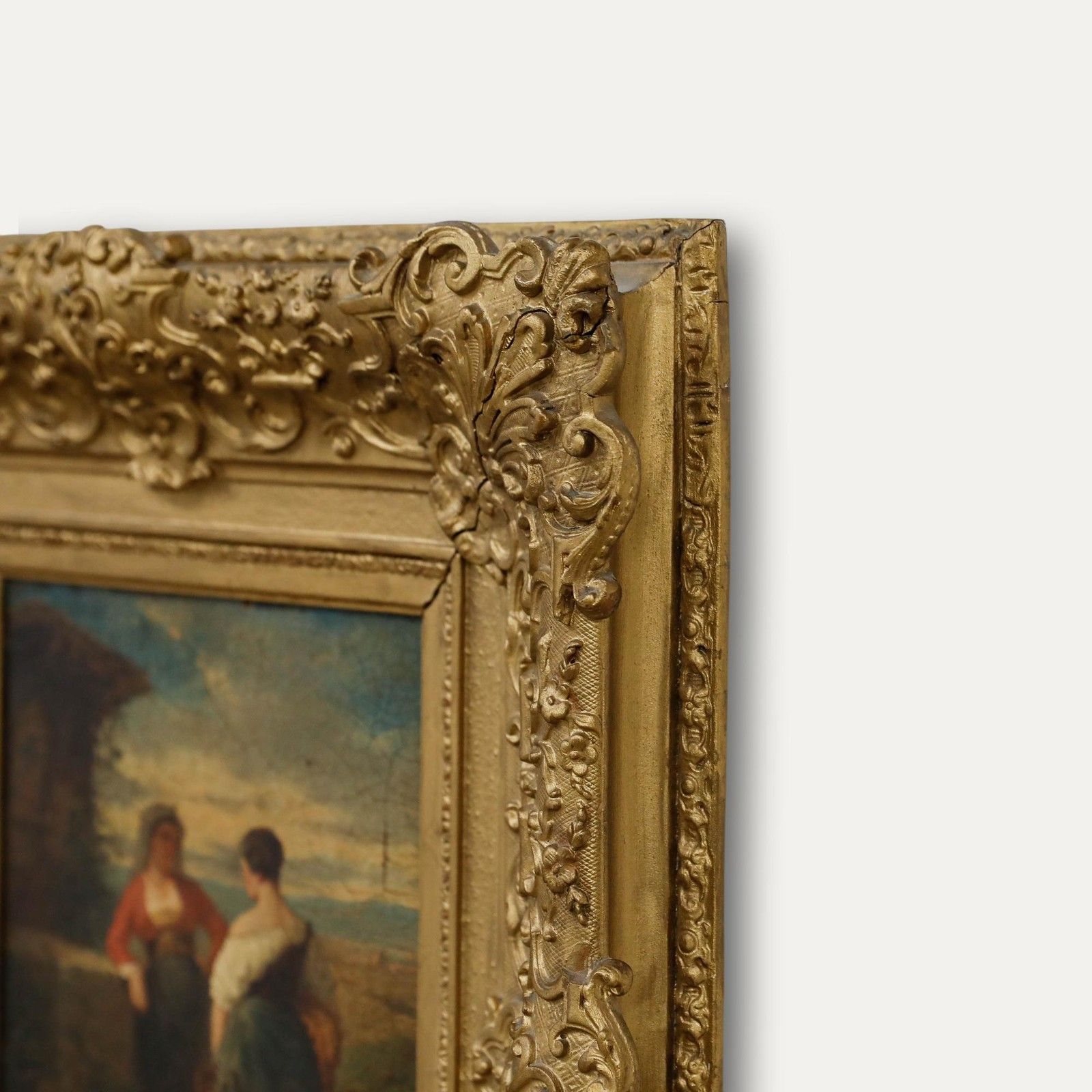 Charles Michel Guilbert D'anelle (1820 1889) Oil, Collecting Water photo 395.0