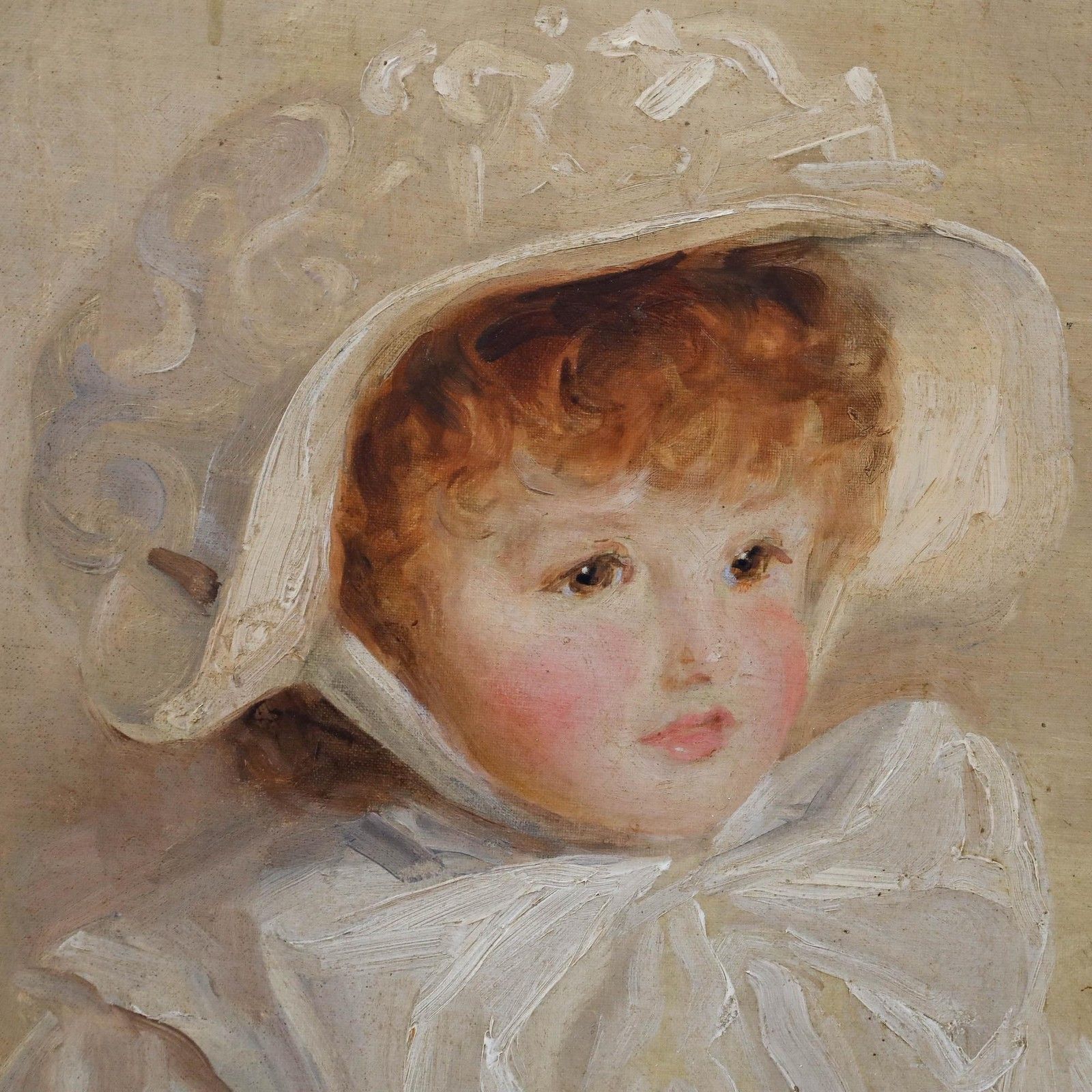Ivan Lindhe (1875 1954) 1910 Oil, Portrait Of A Young Girl Wearing A Bonnet photo Art