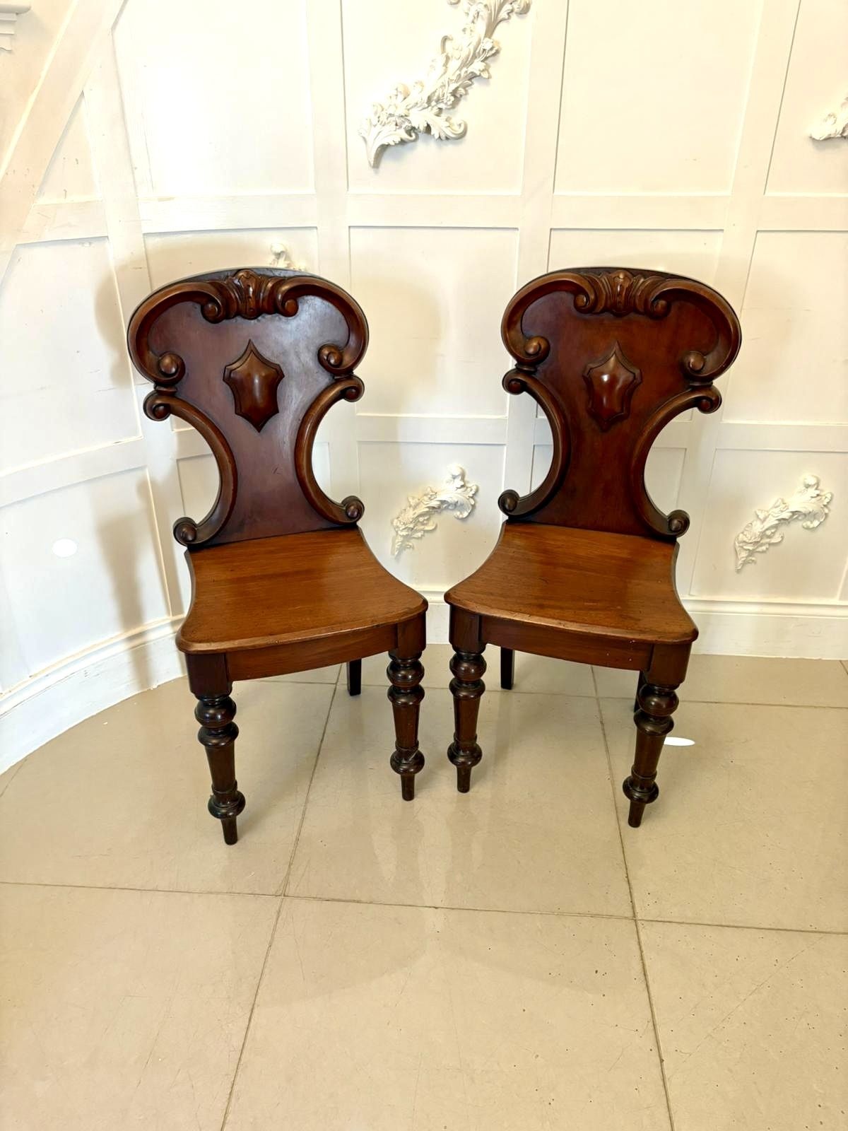 Superb Quality Pair Of Antique 19th Century Mahogany Side Chairs