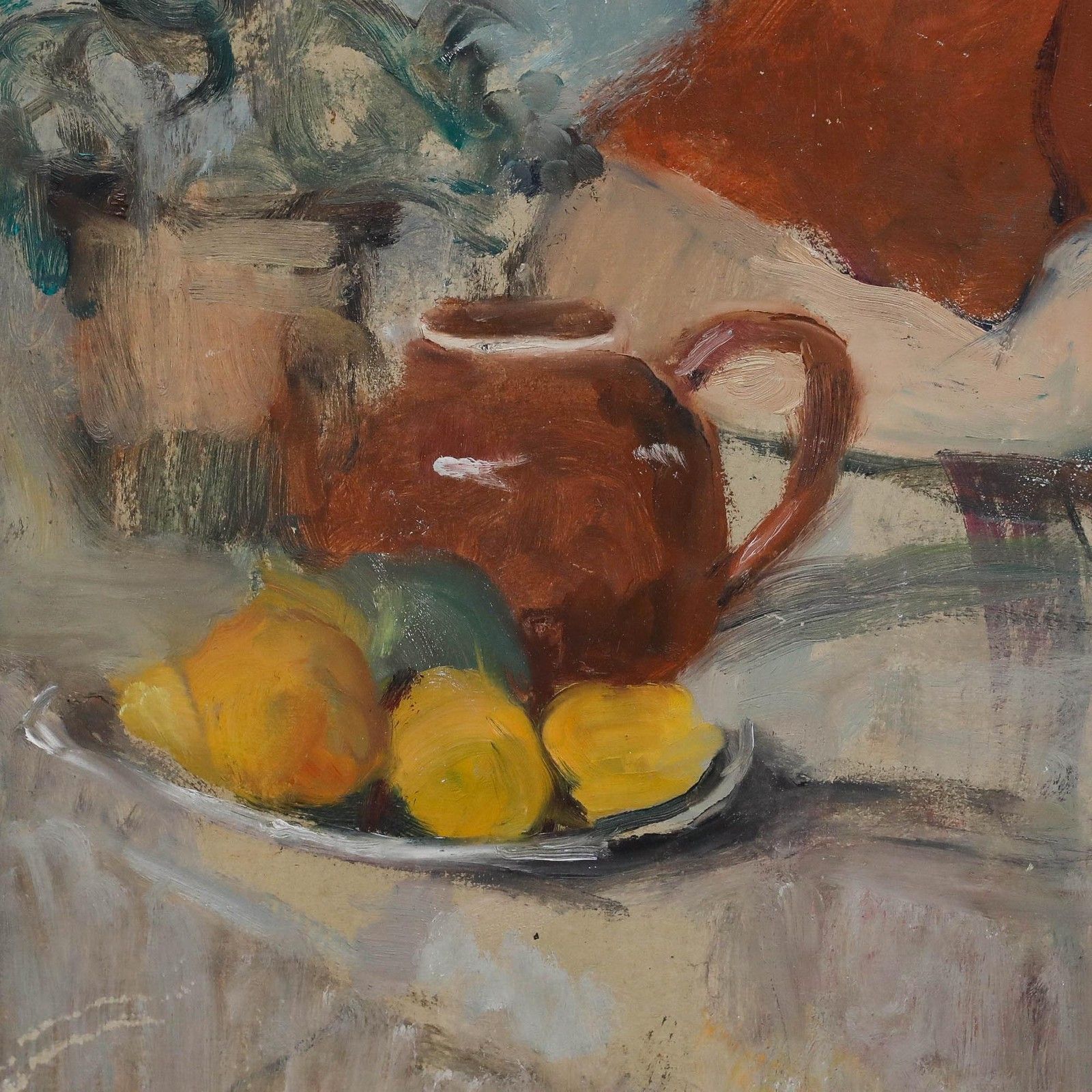 Cecile Hertz Eyrolles (1875 1974) Mid 20th Century Oil, Stirring Tea photo Art