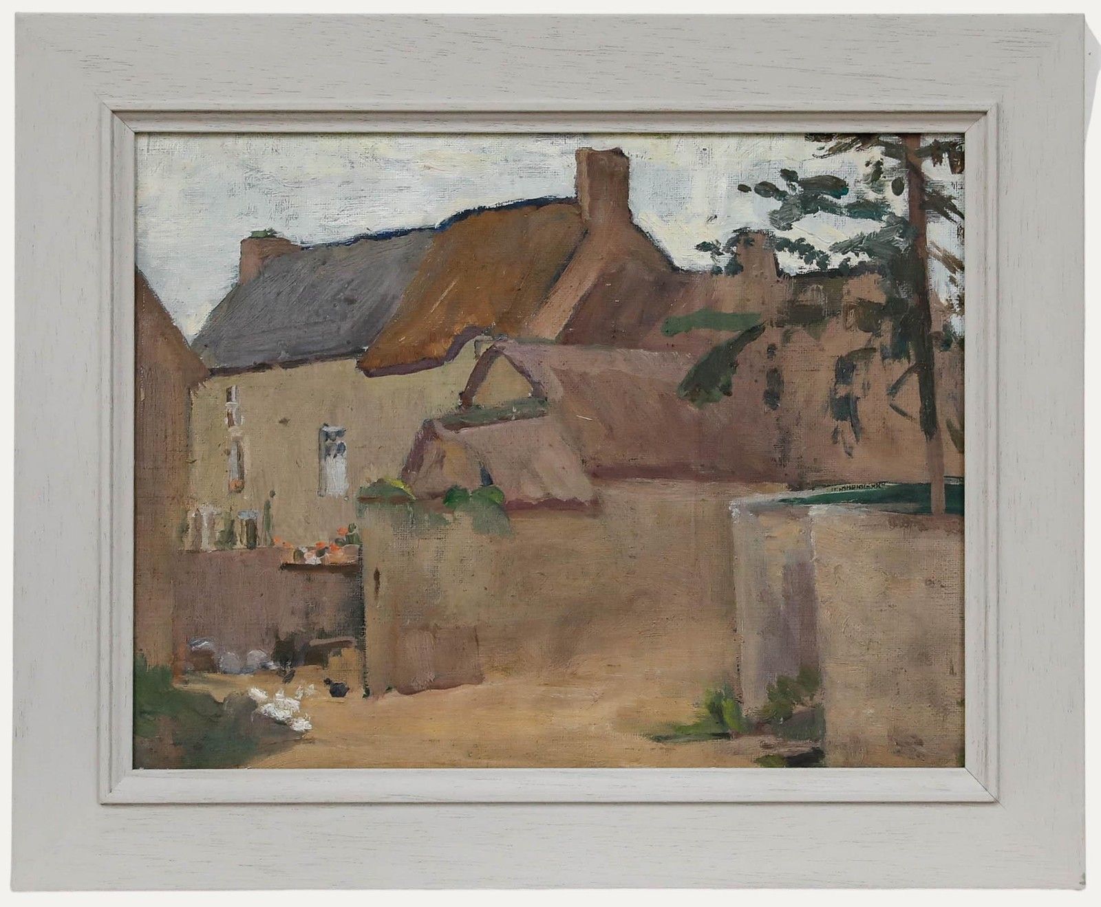 Cecile Hertz Eyrolles (1875 1974) Mid 20th Century Oil, Approaching The Farm