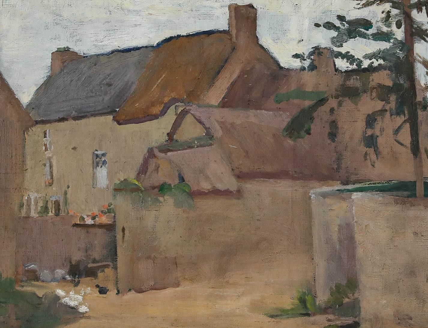 Cecile Hertz Eyrolles (1875 1974) Mid 20th Century Oil, Approaching The Farm photo furniture