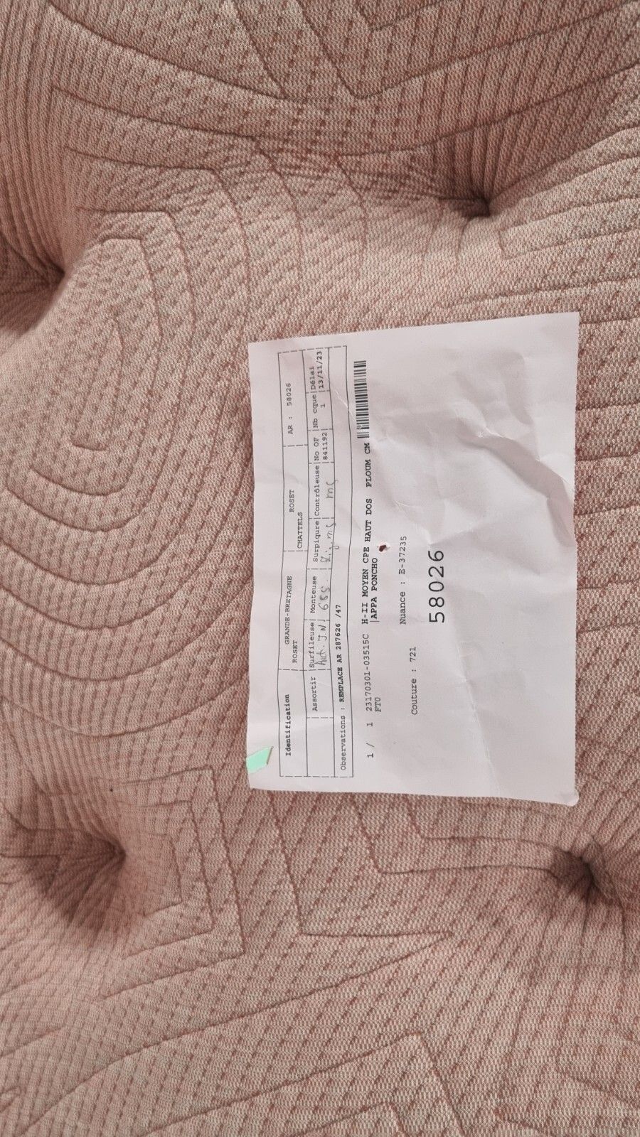 5400.0 Ligne Roset Ploum Sofa In Appa Poncho Fabric In Mint Condition photo