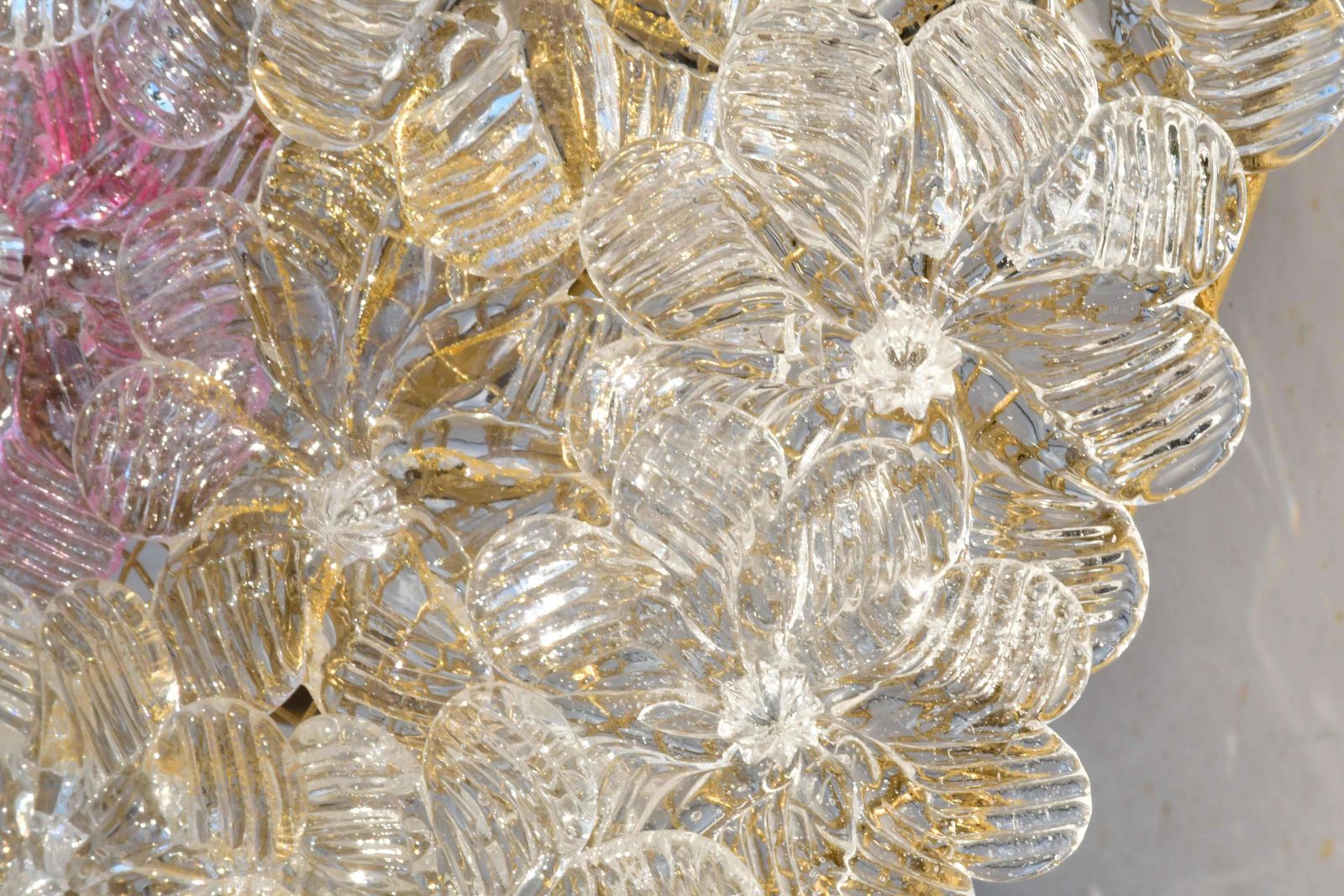 Amazing Set Of 2 Murano Glass Ceiling Flower By Seguso For Venini photo buy