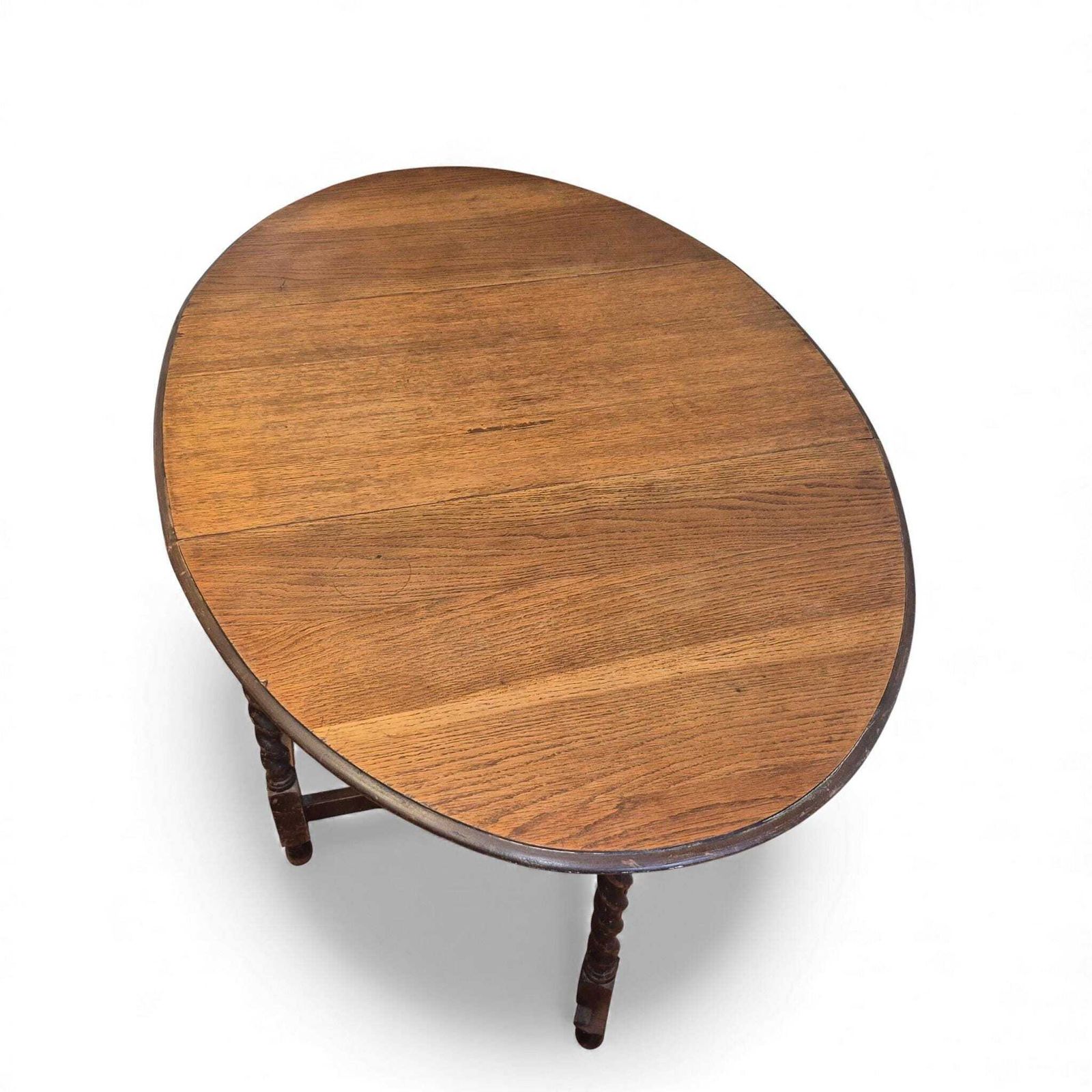 Antique Oak Gateleg Dining Table With Barley Twist Legs – Drop Leaf Farmhouse Table photo furniture