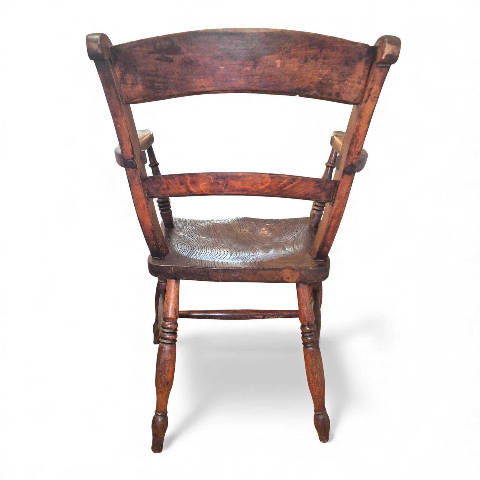 Antique Beech & Elm Country Armchair – 19th Century Bow Back Elbow Chair With Maker’s Stamp photo buy