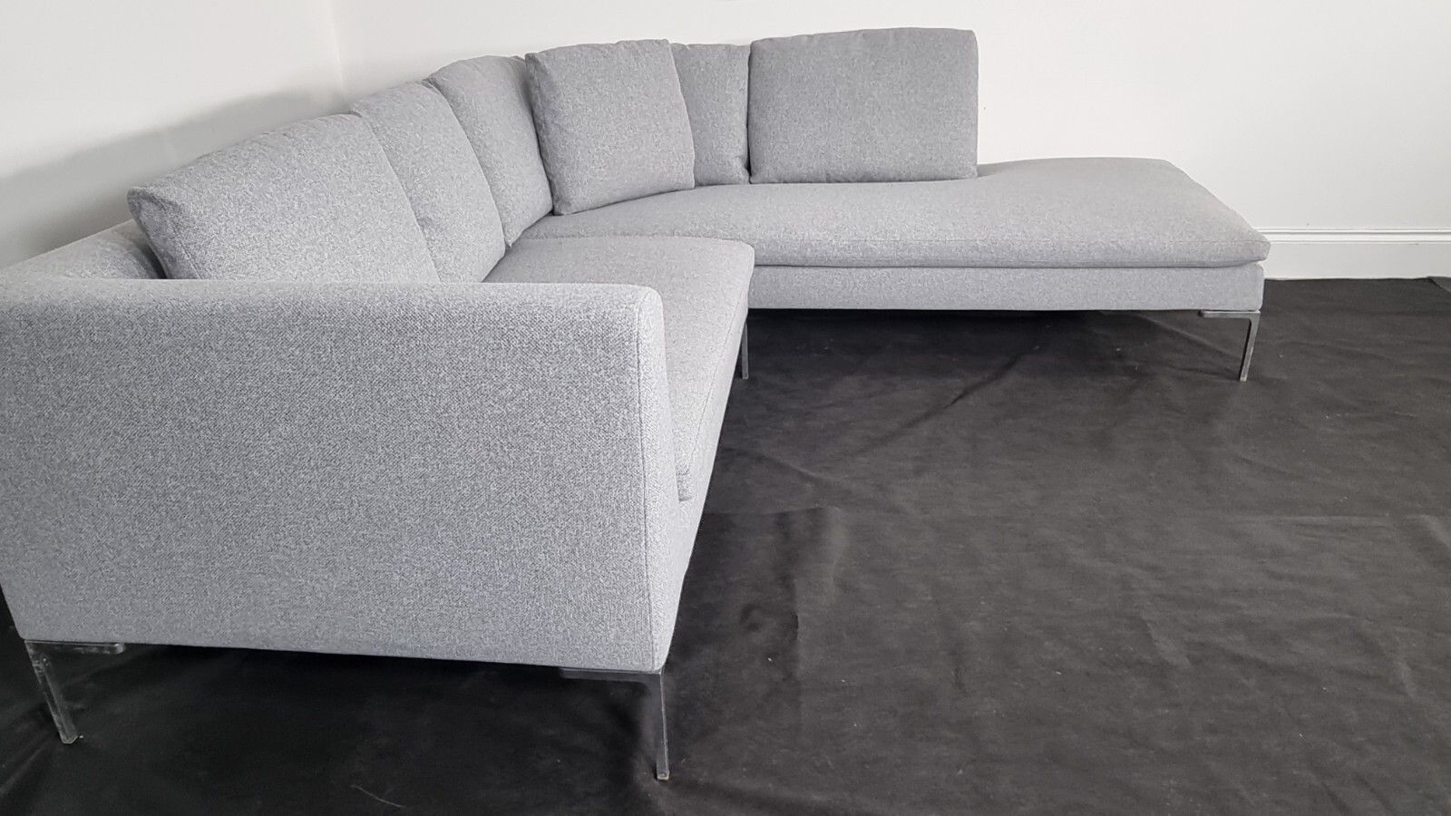 Bb Italia Charles In Luxurious Soft Feel Woven Fabric In Mid Grey Stunning Condi photo vintage
