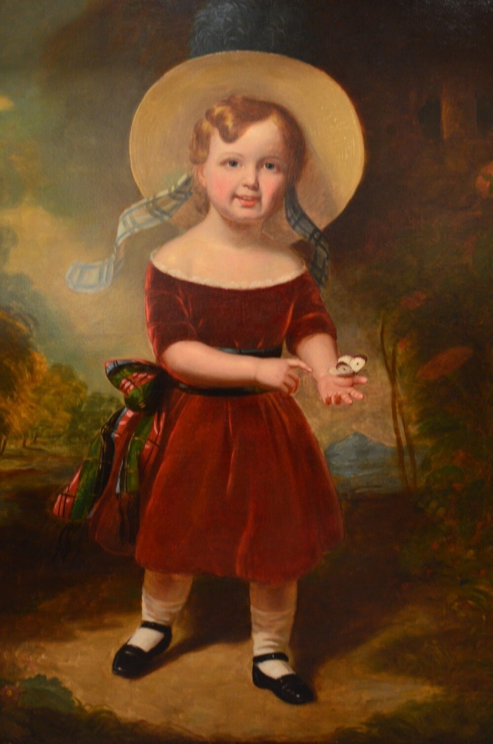 Fabulous 19th Century Oil On Canvas Portrait Of Young Boy With A Butterfly Henry Scott 1804 1860 photo for sale
