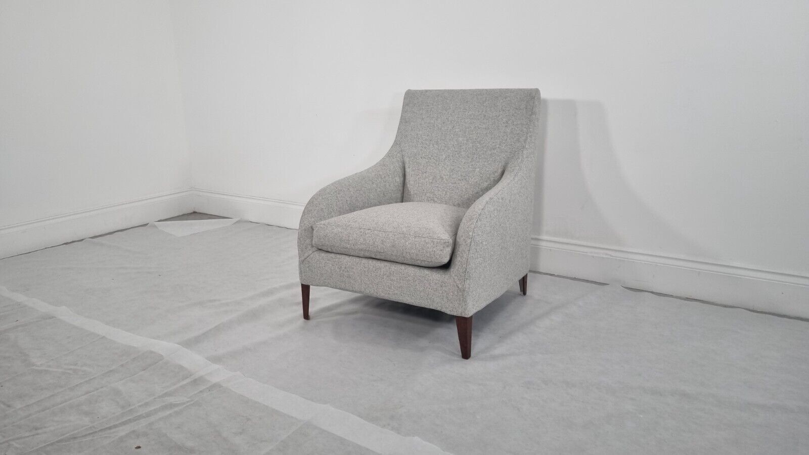 Bb Italia Florence F3 Armchair In Light Grey Wool In Excellent Condition photo furniture