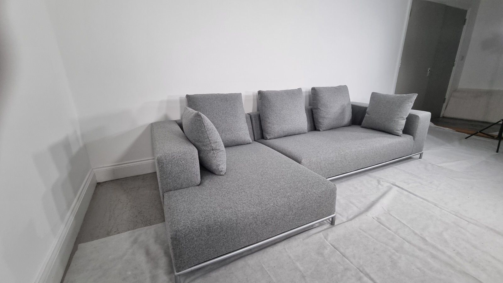 Bb Italia George L Shape In Luxuriously Soft Mid Grey Lambswool Excellent Condit photo vintage