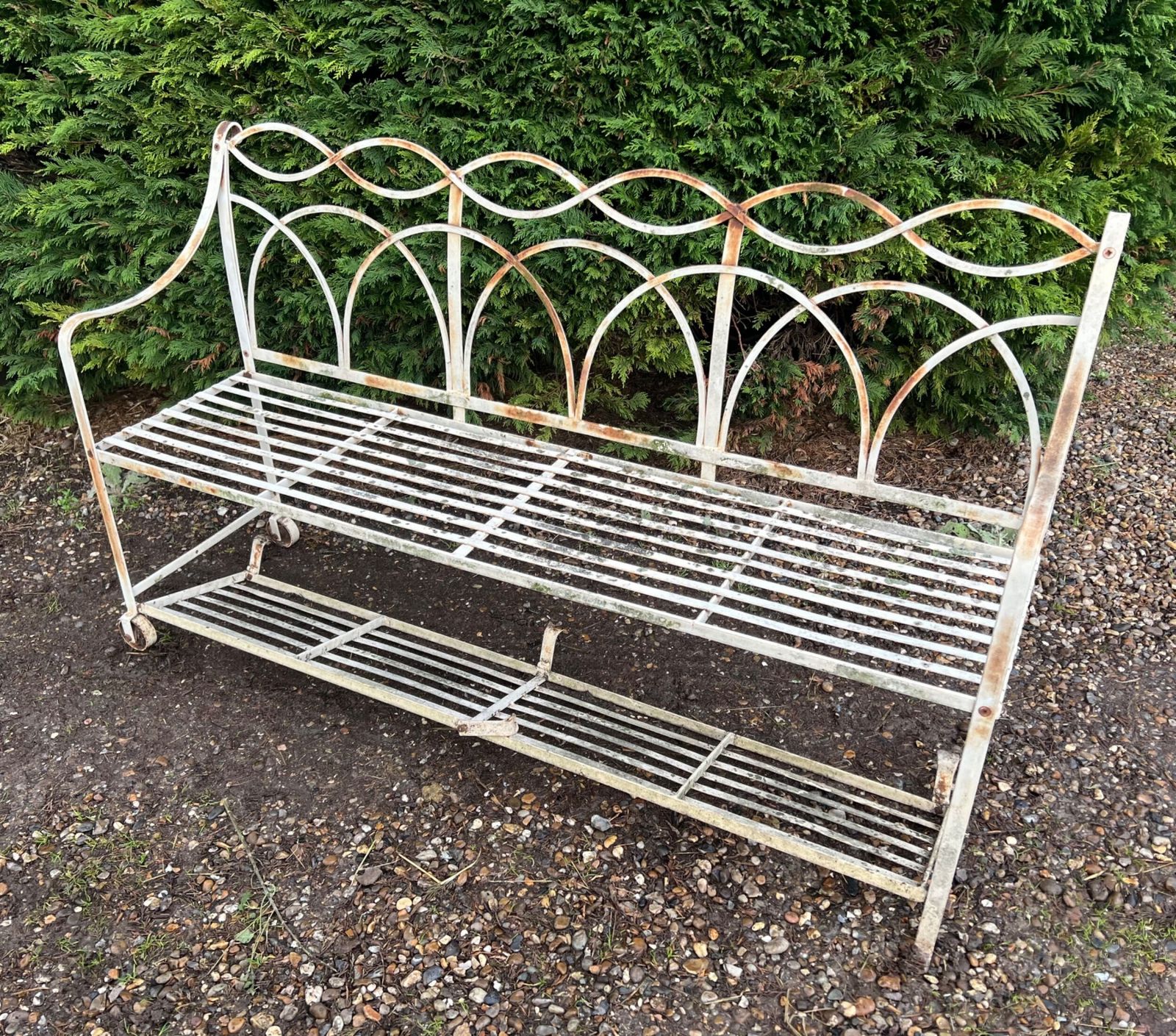 Regency Style Strap Work Iron Garden Seat