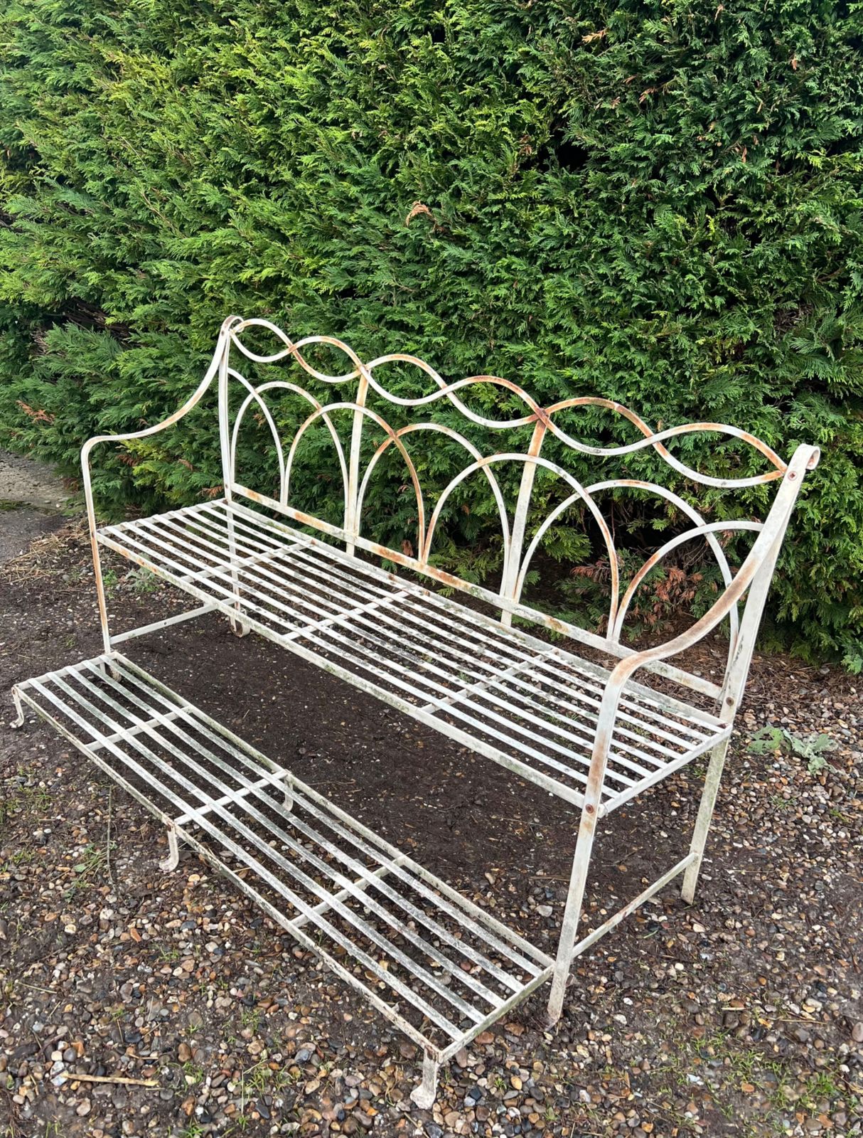 Regency Style Strap Work Iron Garden Seat photo furniture
