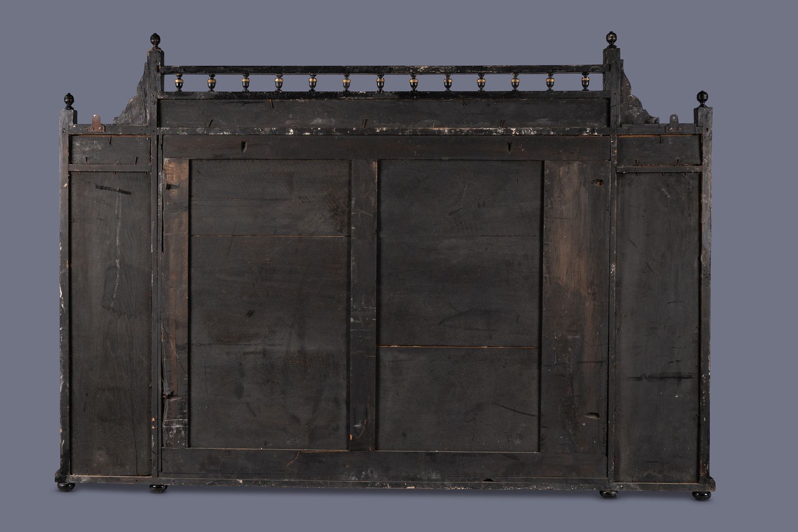Large Wide 19th Century Victorian English Ebonised And Parcel Gilt Overmantle Mirror photo 3180.0