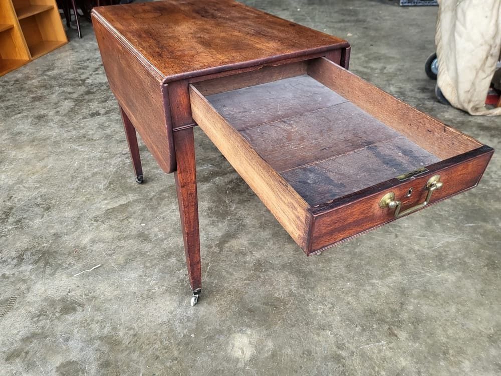 Antique Victorian Pembroke Drop Leaf Dining Occasional Table Drawer photo Furniture