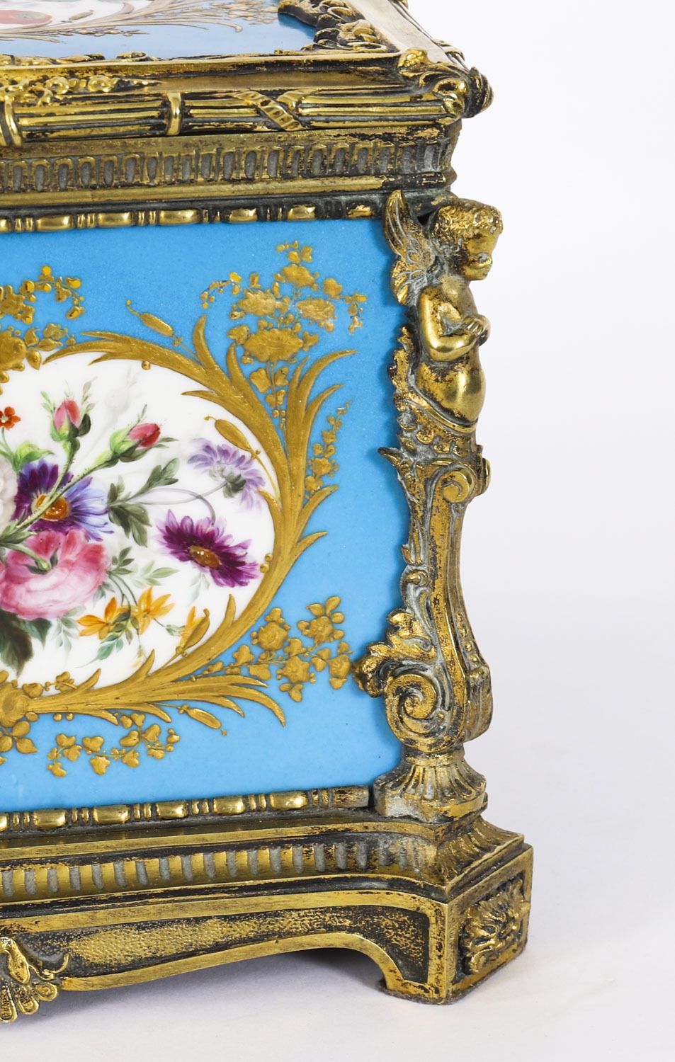 Antique French Sevres Porcelain And Ormolu Jewellery Casket C1860 19th C photo vinterior