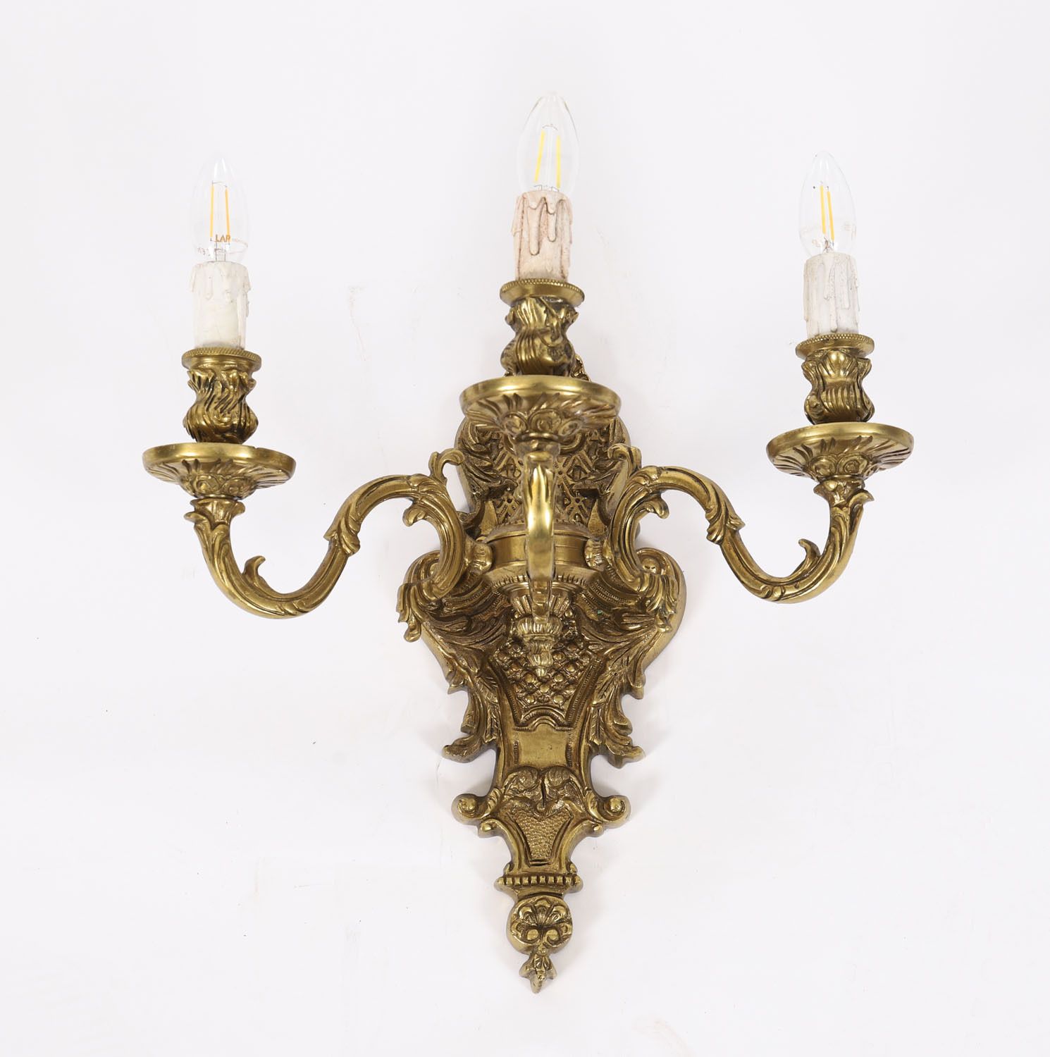 Pair Of French Louis Revival 3 Branch  Ormolu Wall Lights C1900 photo furniture