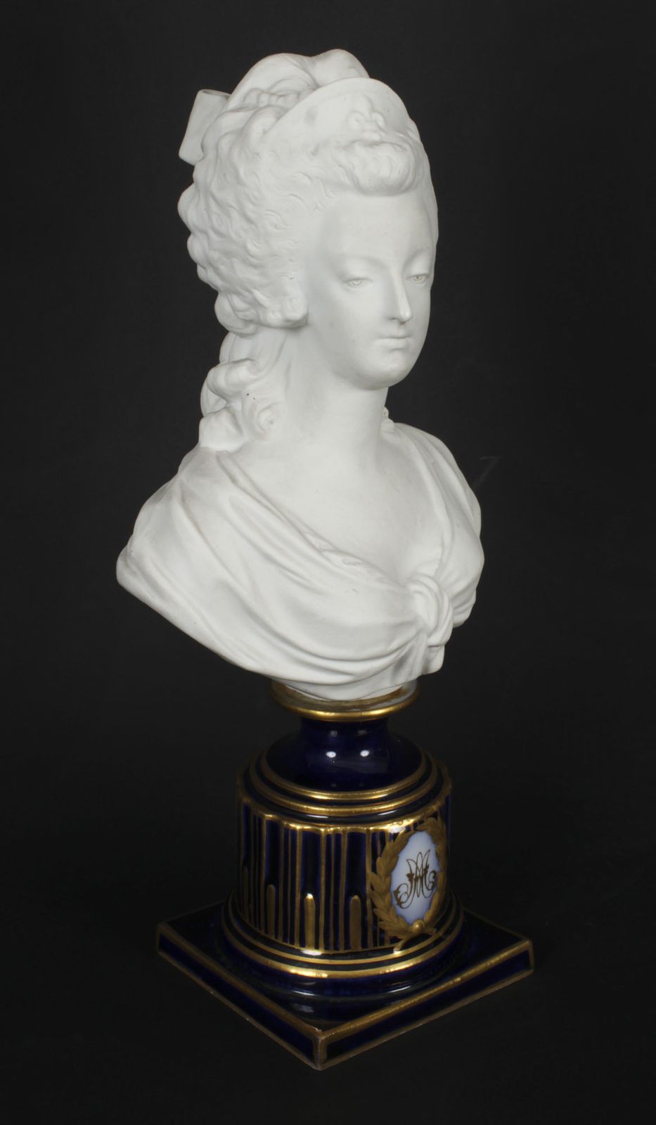 Antique Sevres  Bisque Porcelain Bust Marie Antoinette 19th C photo for sale