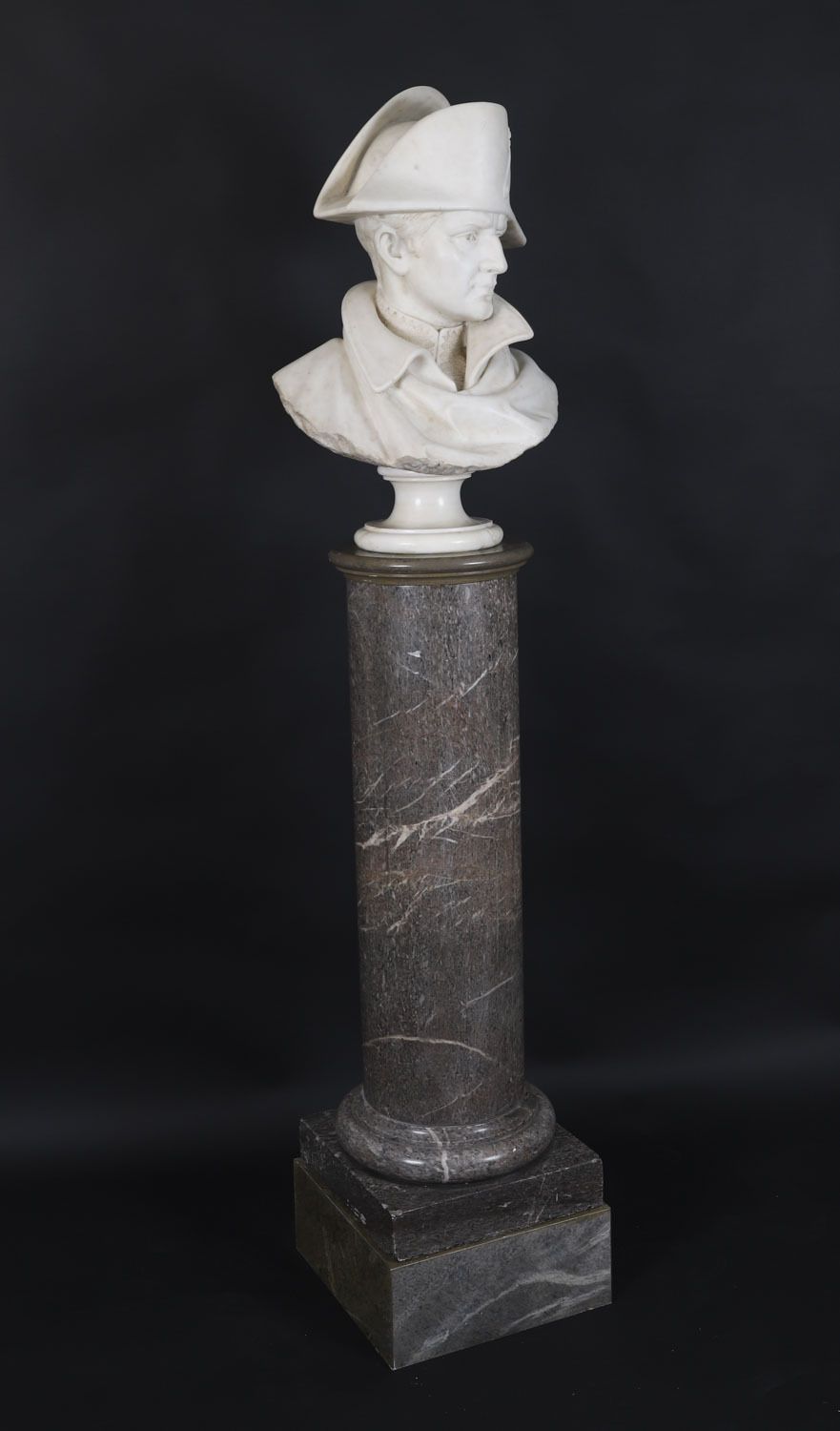 Fine Antique Napoleon Bonaparte Marble Bust & Pedestal  Early19th C  169cm photo Art