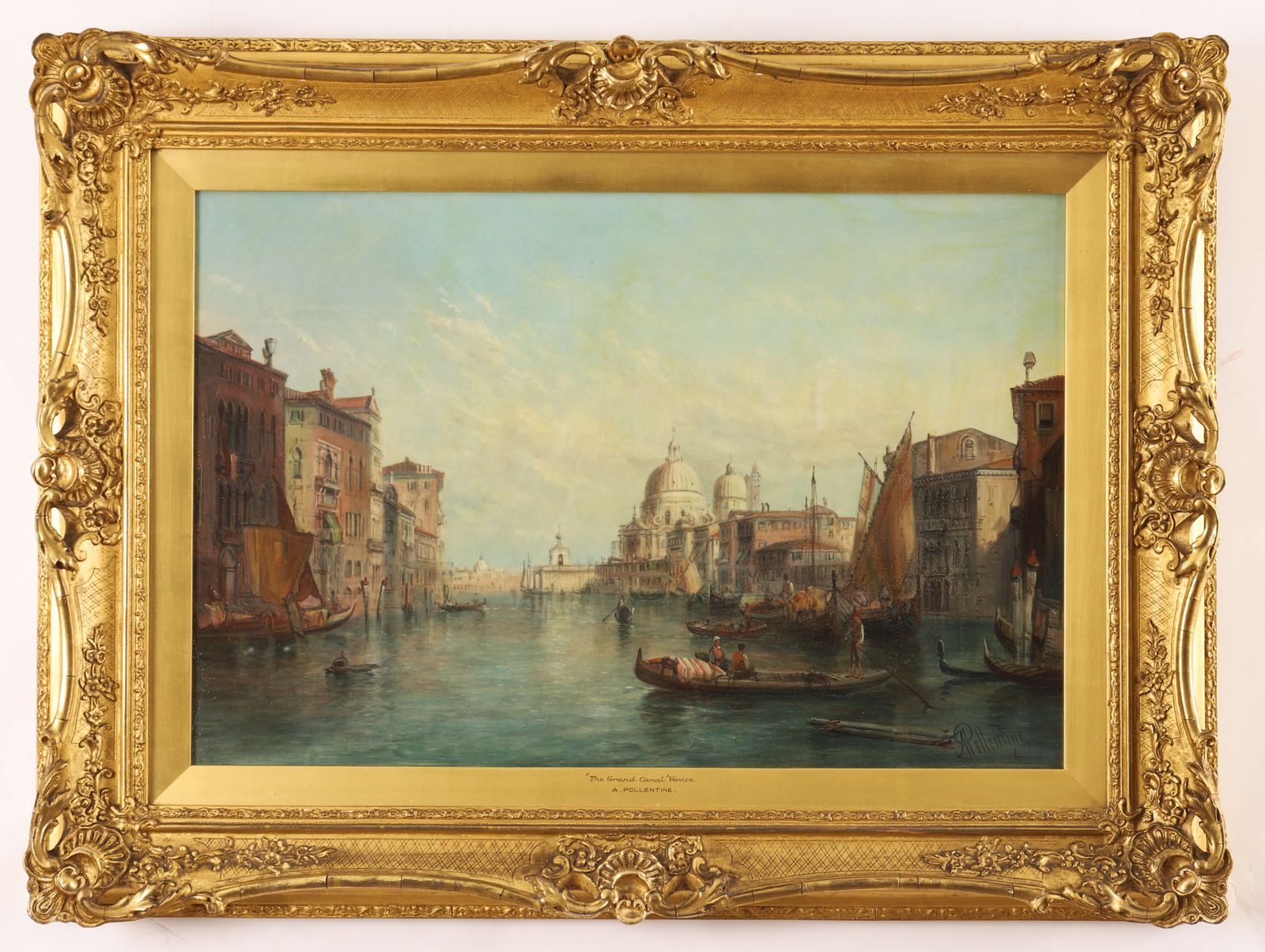 10250.0 Antique Pair Oil Paintings Grand Canal Venice Alfred Pollentine  19th C photo