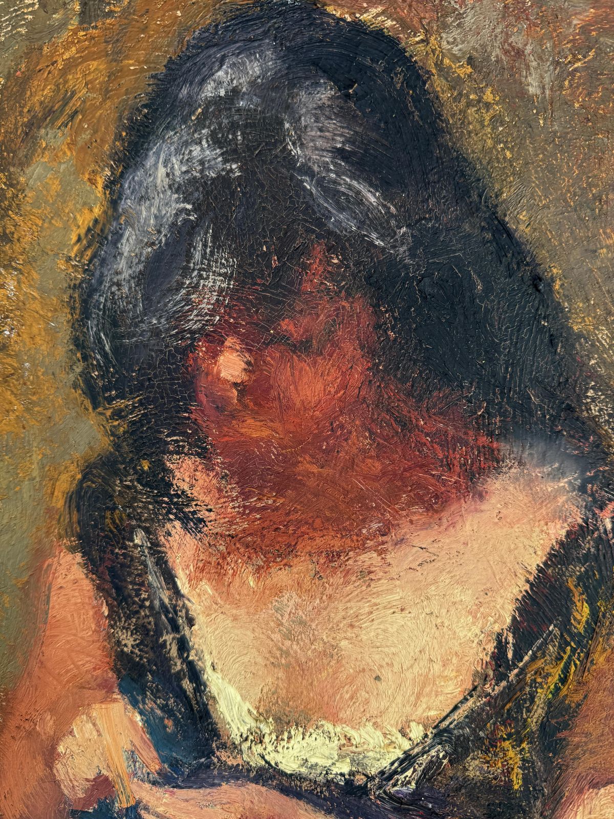 Amadeo Freixas Vivo Mother And Daughter Oil On Canvas Painting C.1960 photo 850.0