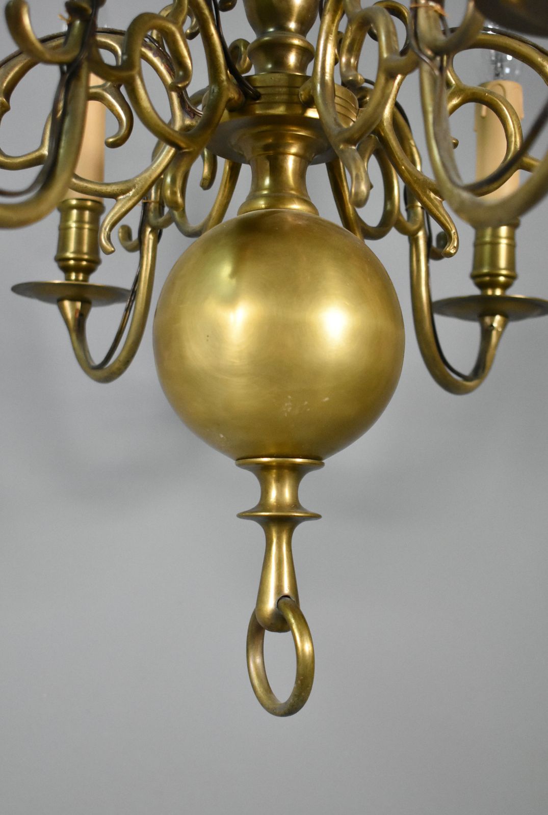 Six Arm Antique Dutch Bronze Chandelier photo buy