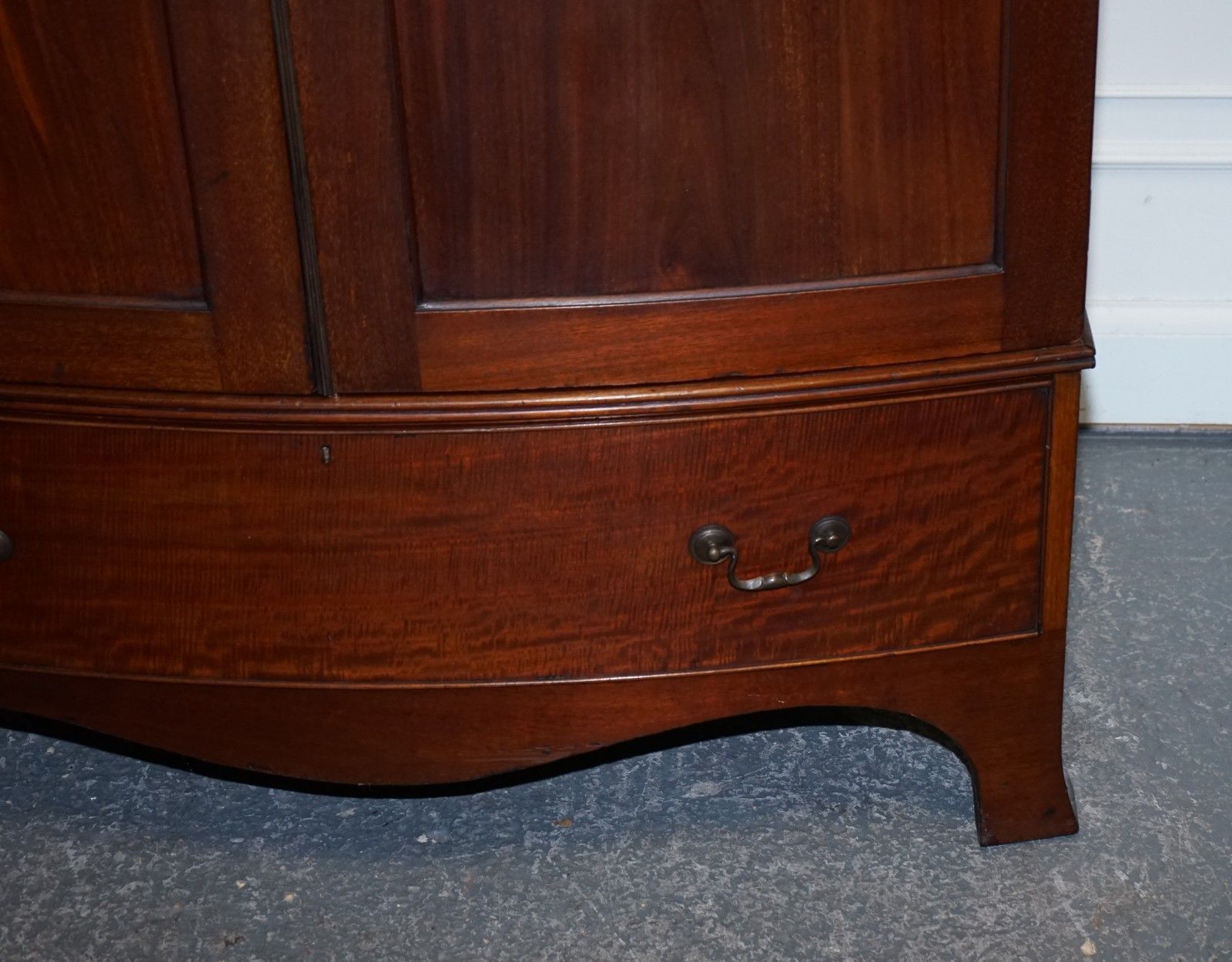 photo furniture Antique English George III Linen Press Converted To Wardrobe