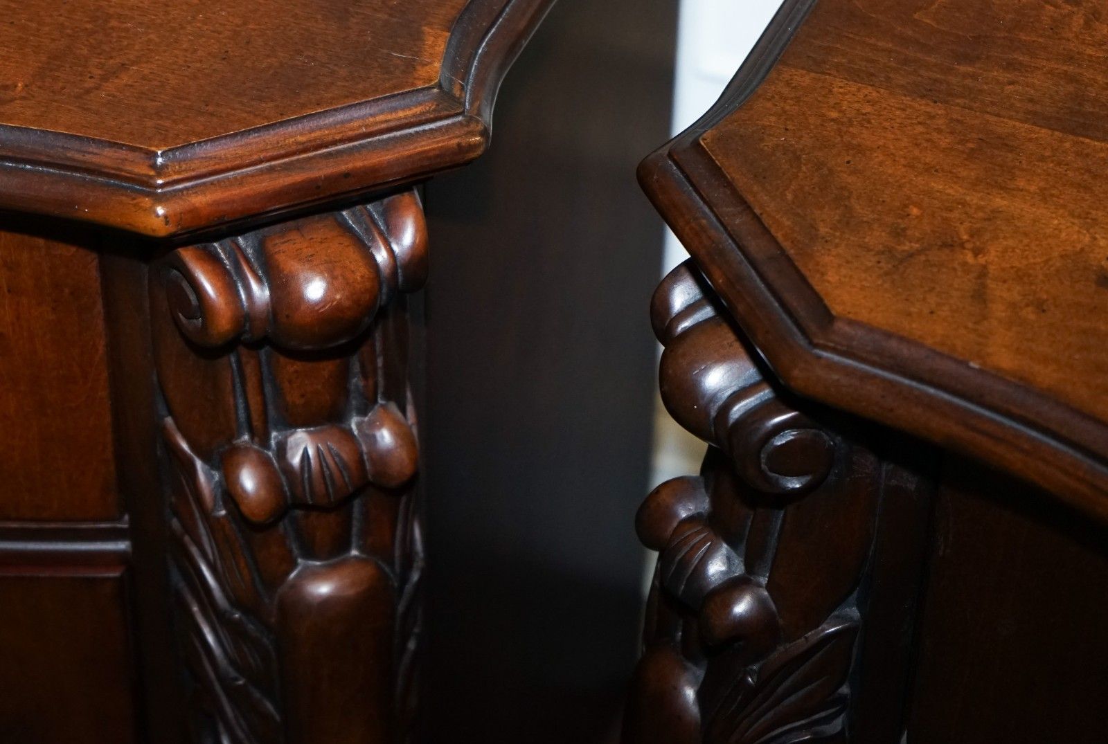 photo for sale Pair Of Large American Chippendale Style Nightstands Bedside Tables