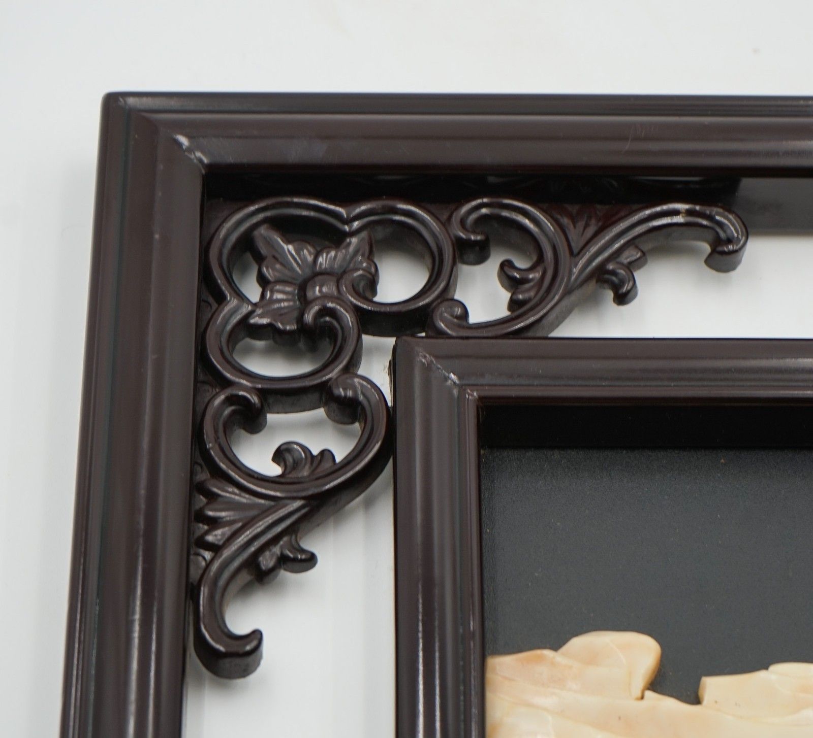 photo for sale Meij Japanese Ebonised Shibayama Wall Panel Decorative Flowers
