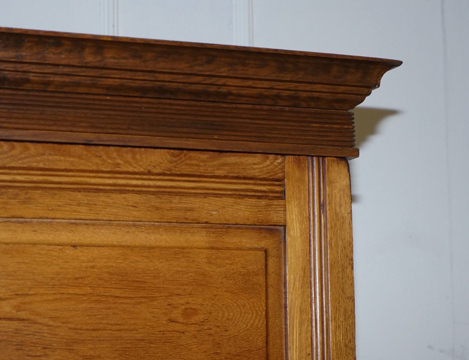 Antique Victorian English Oak Linen Press Wardrobe With Four Drawers photo vinterior