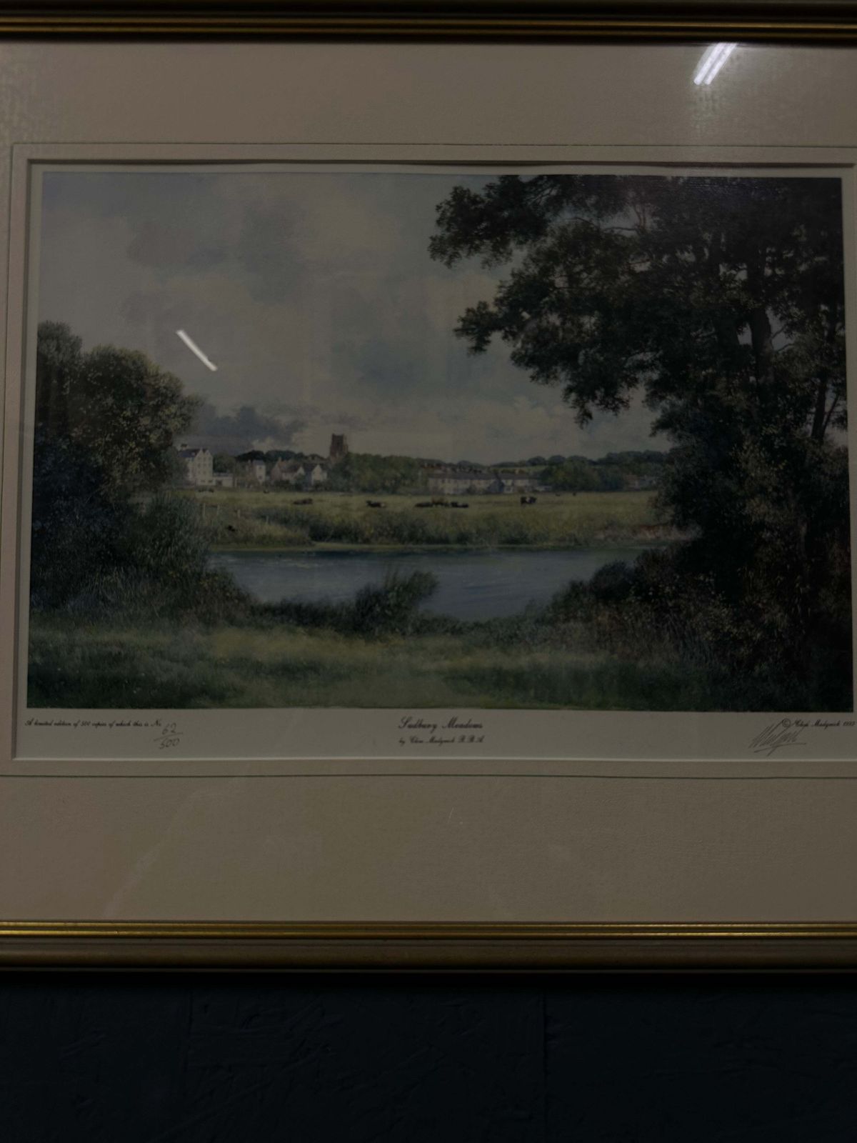 Clive Madgwick Rba 'Sudbury Water Meadows' Framed Print, Signed – Suffolk, England, Late 20th Century photo furniture