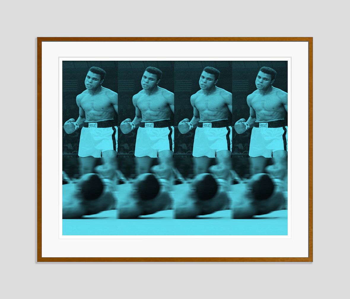 Batik 'Army Of Me Blue' Signed Limited Edition Print Framed In Brown photo furniture