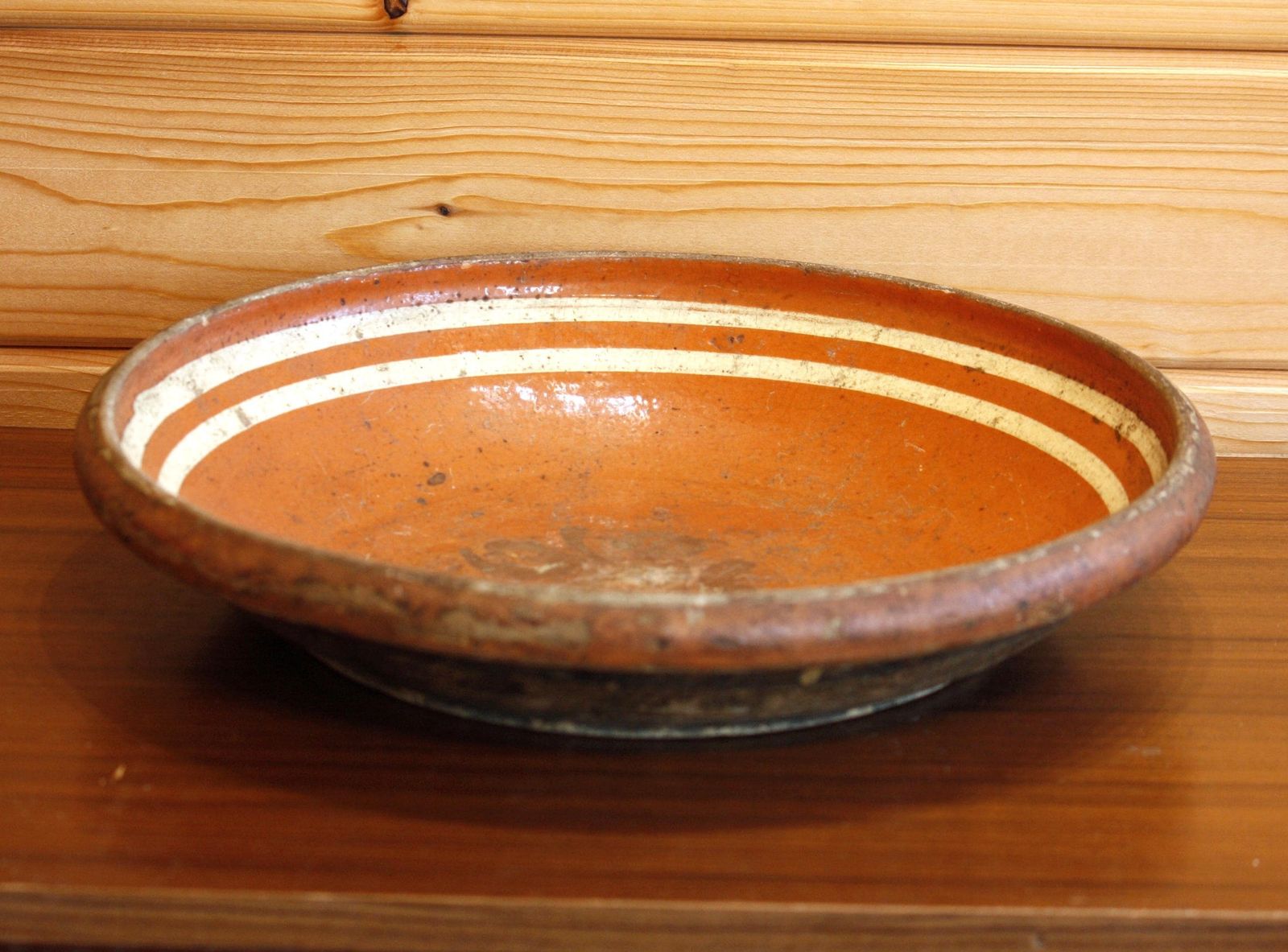 Vintage Alsace Pottery Bowl   33cm French Antique Stoneware Dish French Kitchen Gift Off The Wall Clocks photo for sale