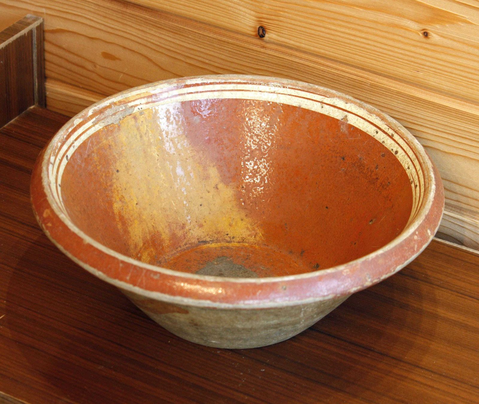 Vintage Alsace Pottery Bowl   34cm French Antique Stoneware Dish French Kitchen Mixing Bowl Gift Off The Wall Clocks photo Home Decor