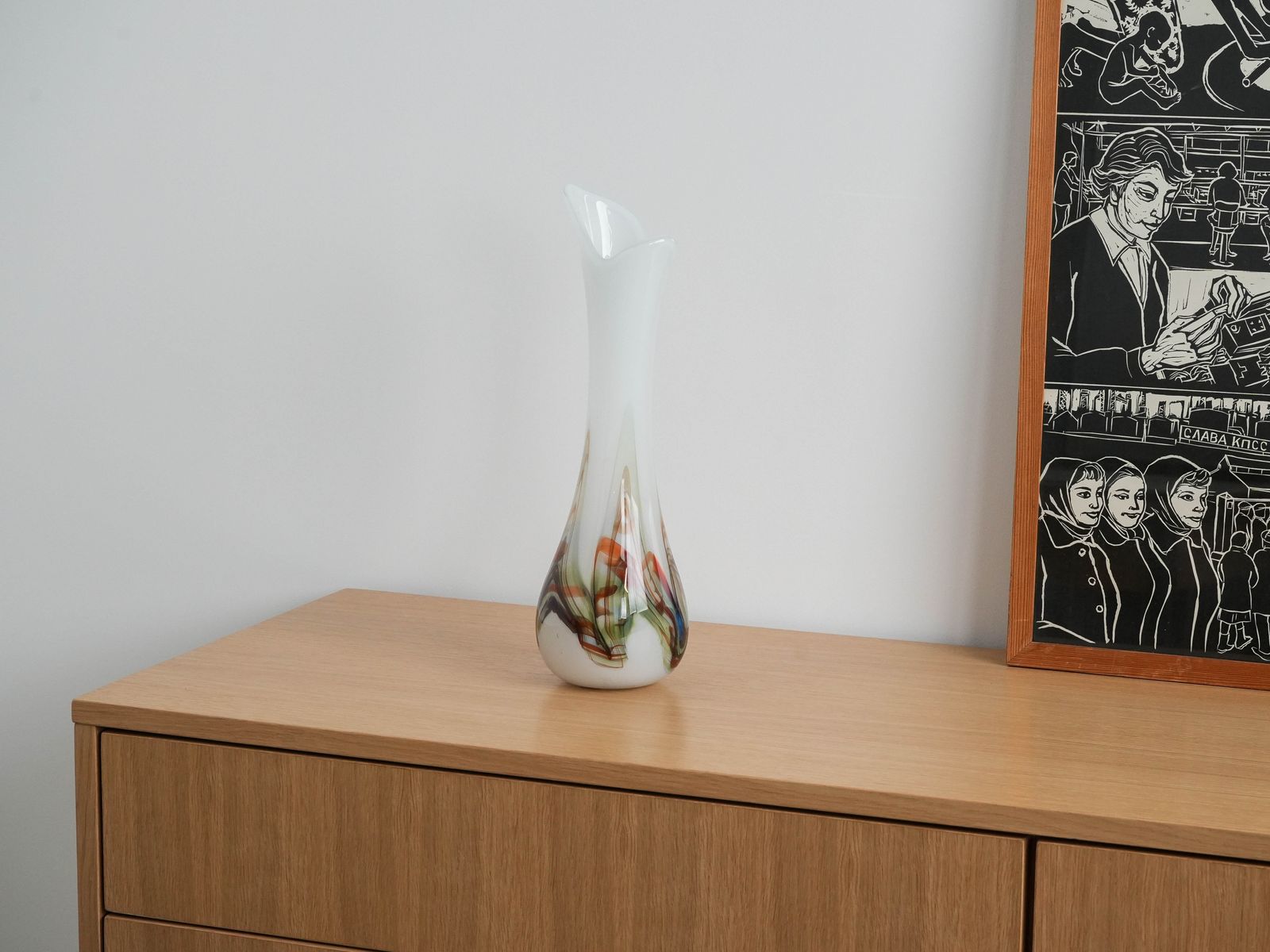 Glass Vase Danish Design 1970s Production Denmark photo for sale